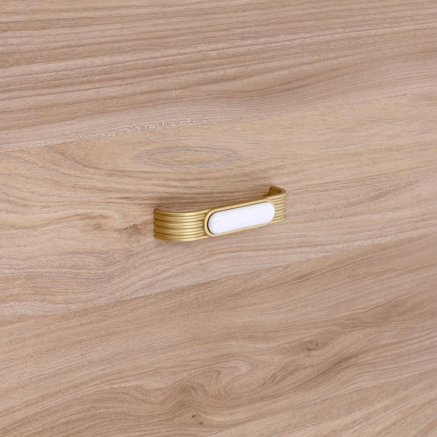 Maniglia per mobili - Alucover ottone - Lega di Zinco / Porcellana - Stile Contemporaneo - 109x30x20mm - immagine 5