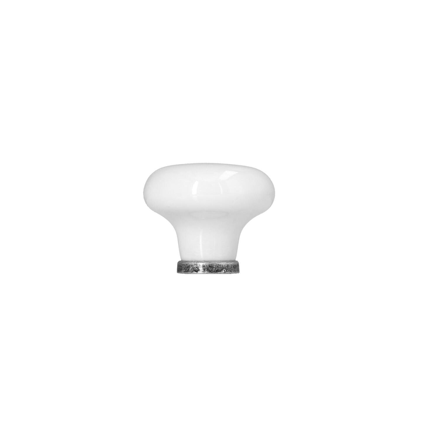 Pomolo per mobili - Argento vecchio graffiato - Lega di Zinco / Porcellana - Stile Classico - 0x30x0mm - immagine 2
