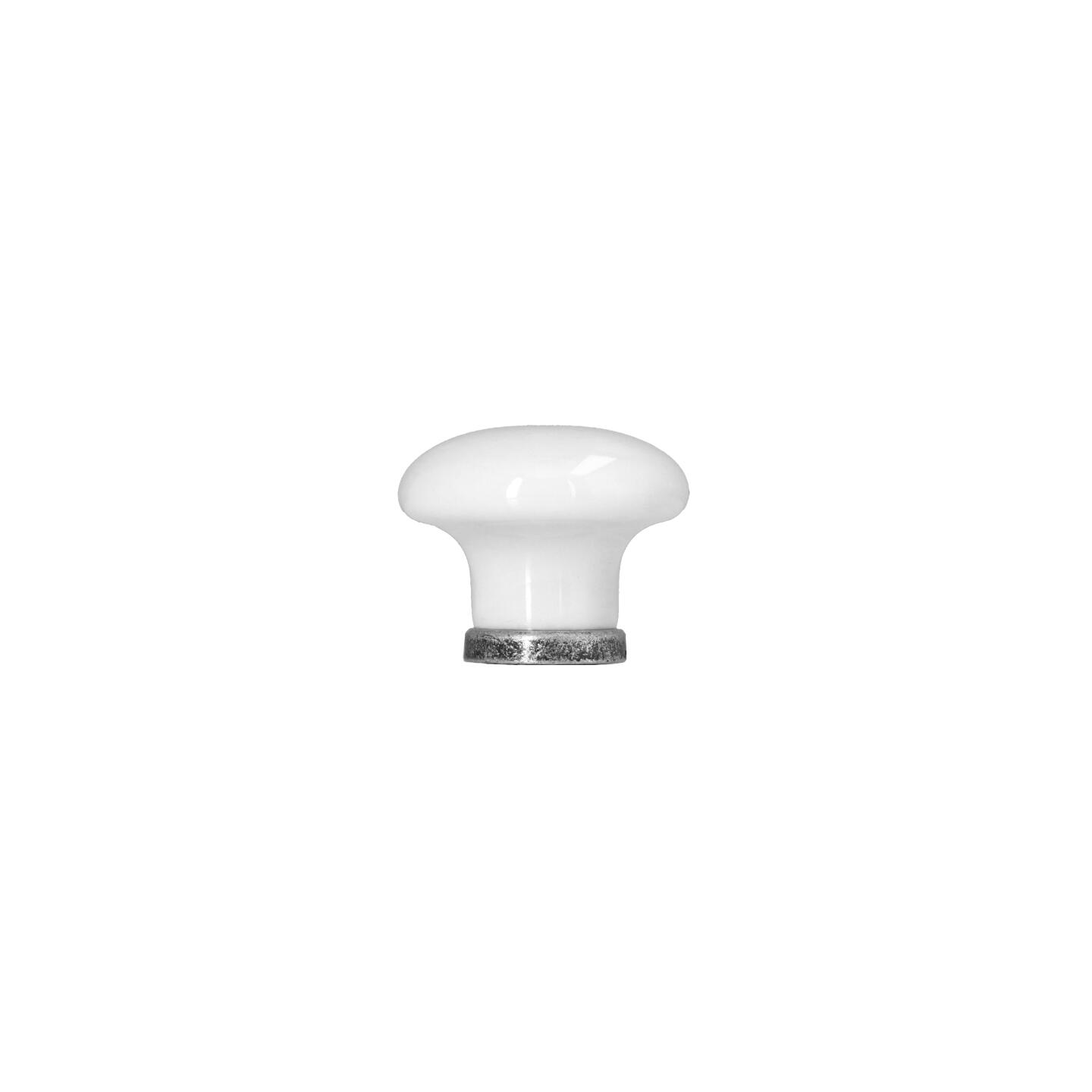 Pomolo per mobili - Argento vecchio graffiato - Lega di Zinco / Porcellana - Stile Classico - 0x26x0mm - immagine 2