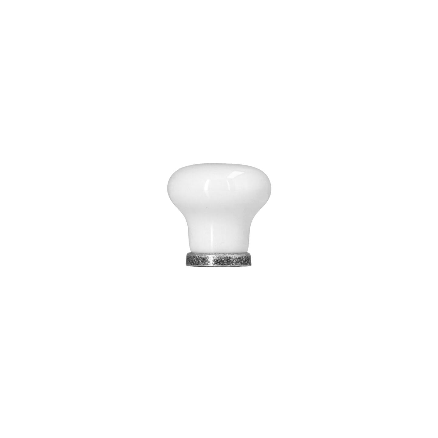 Pomolo per mobili - Argento vecchio graffiato - Lega di Zinco / Porcellana - Stile Classico - 0x27x0mm - immagine 2