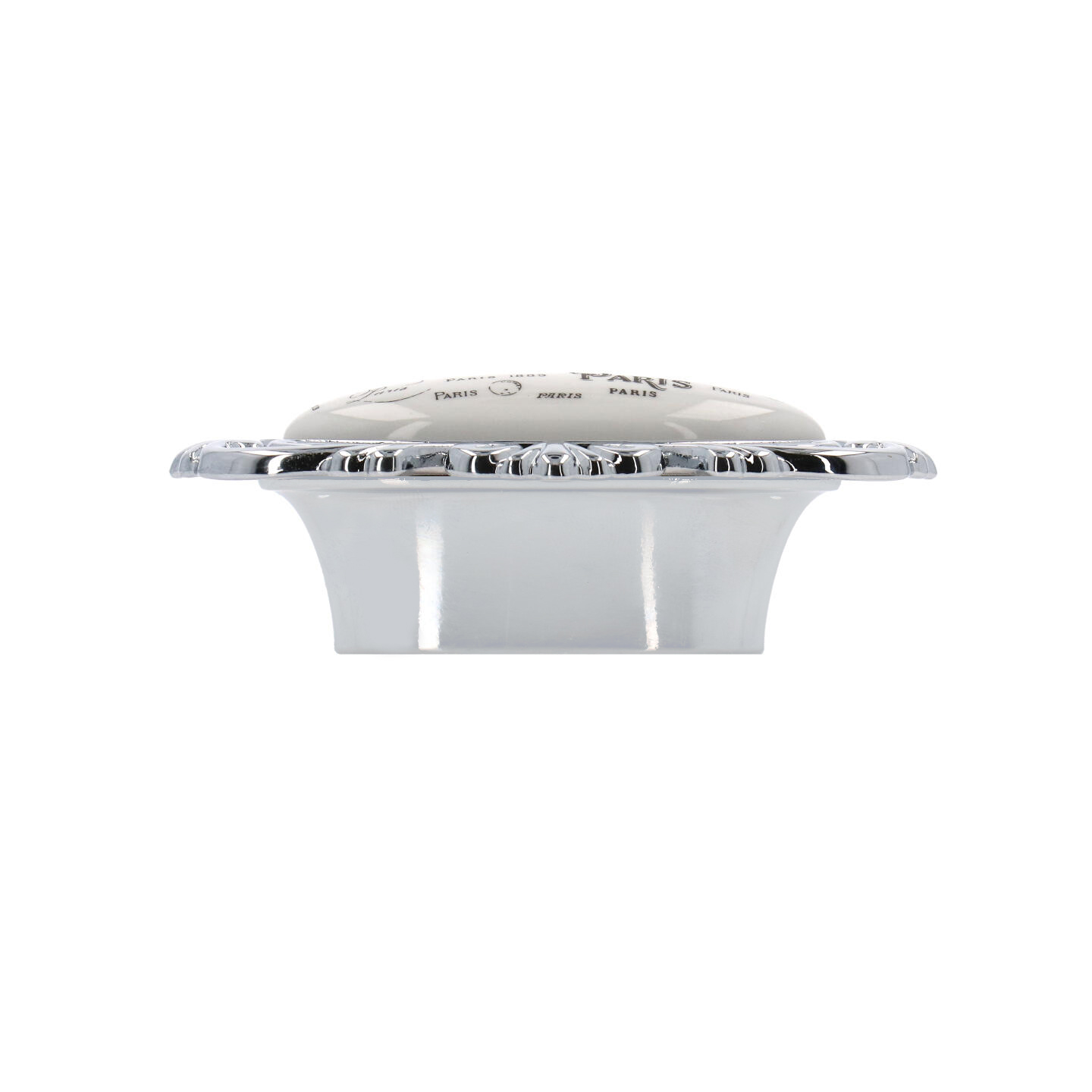 Pomolo per mobili - Cromo lucido - Lega di Zinco / Porcellana - Stile Classico - 80x28x43mm - immagine 3