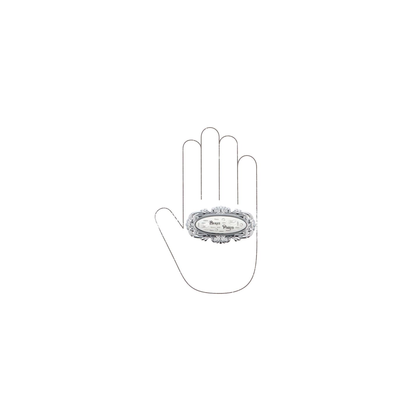 Pomolo per mobili - Cromo lucido - Lega di Zinco / Porcellana - Stile Classico - 80x28x43mm - immagine 4