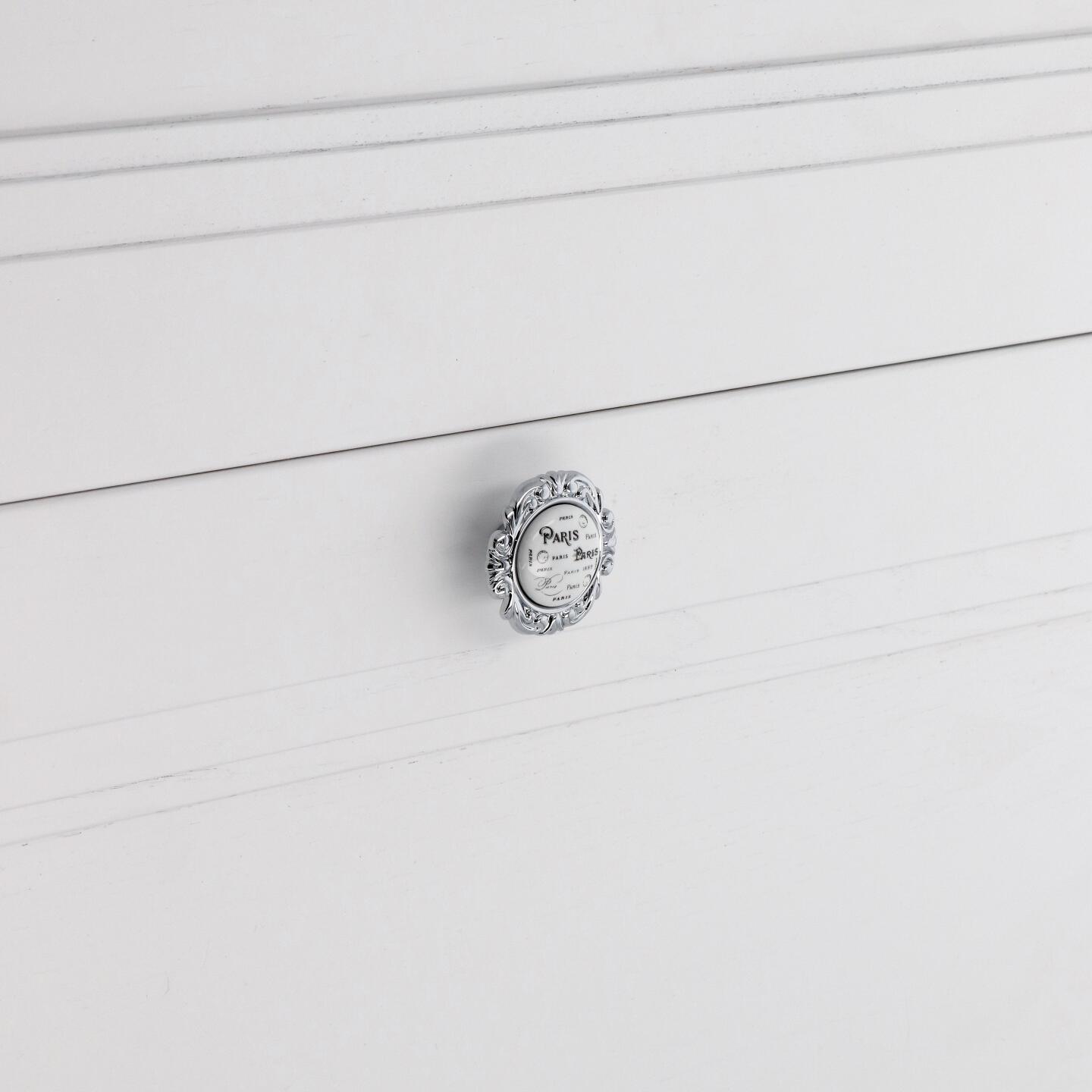 Pomolo per mobili - Cromo lucido - Lega di Zinco / Porcellana - Stile Classico - 0x26x0mm - immagine 5