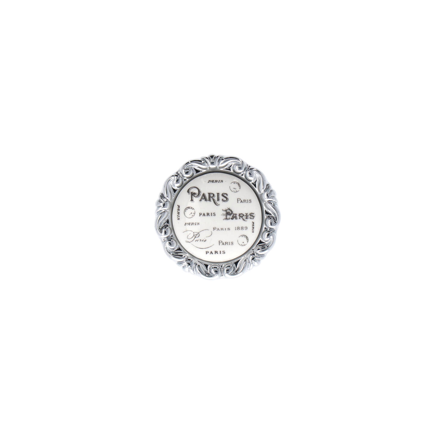 Pomolo per mobili - Cromo lucido - Lega di Zinco / Porcellana - Stile Classico - 0x27x0mm - immagine 3