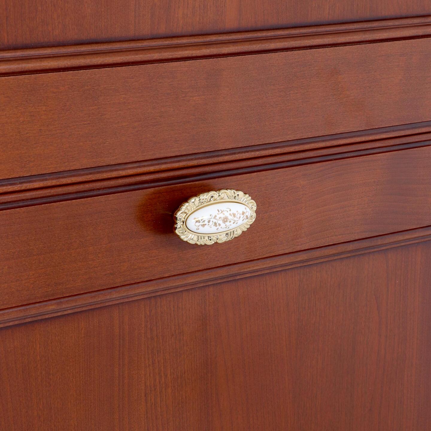 Pomolo per mobili - Placcato oro - Lega di Zinco / Porcellana - Stile Classico - 73x28x38mm - immagine 5