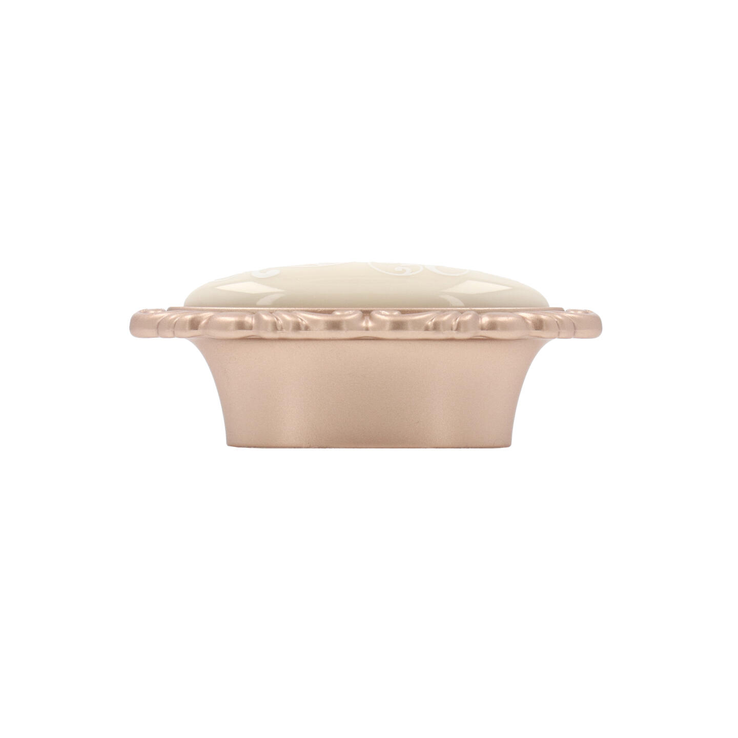 Pomolo per mobili - Oro rosa matt - Lega di Zinco / Porcellana - Stile Classico - 73x28x38mm - immagine 2