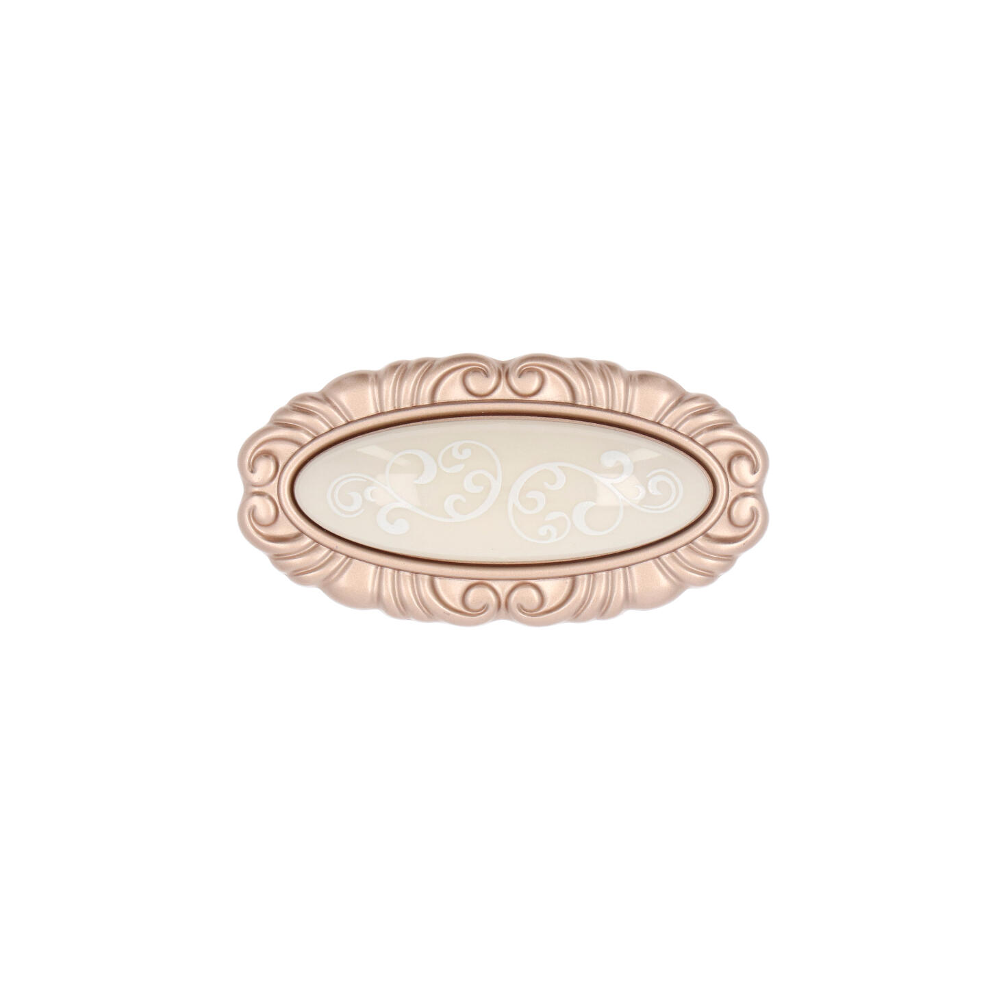 Pomolo per mobili - Oro rosa matt - Lega di Zinco / Porcellana - Stile Classico - 73x28x38mm - immagine 3