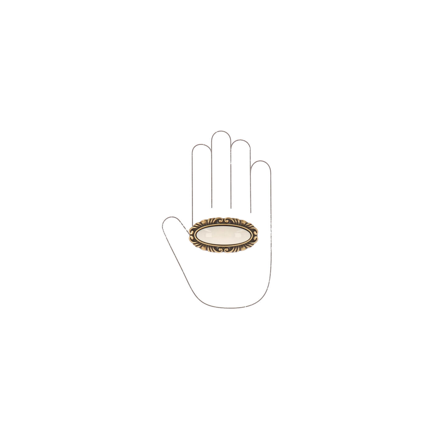 Pomolo per mobili - Antica Firenze - Lega di Zinco / Porcellana - Stile Classico - 73x28x38mm - immagine 4