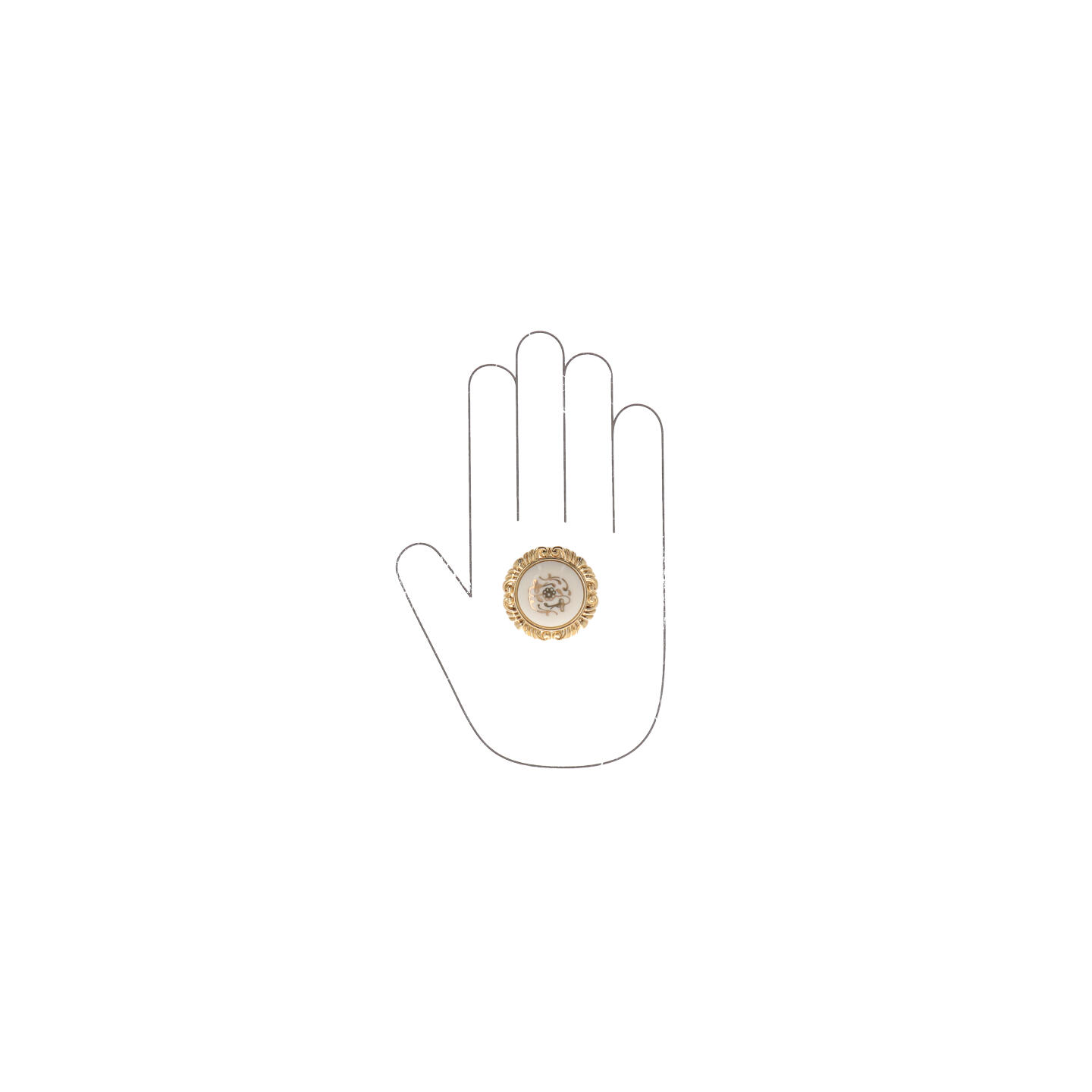 Pomolo per mobili - Placcato oro - Lega di Zinco / Porcellana - Stile Classico - 0x27x0mm - immagine 4