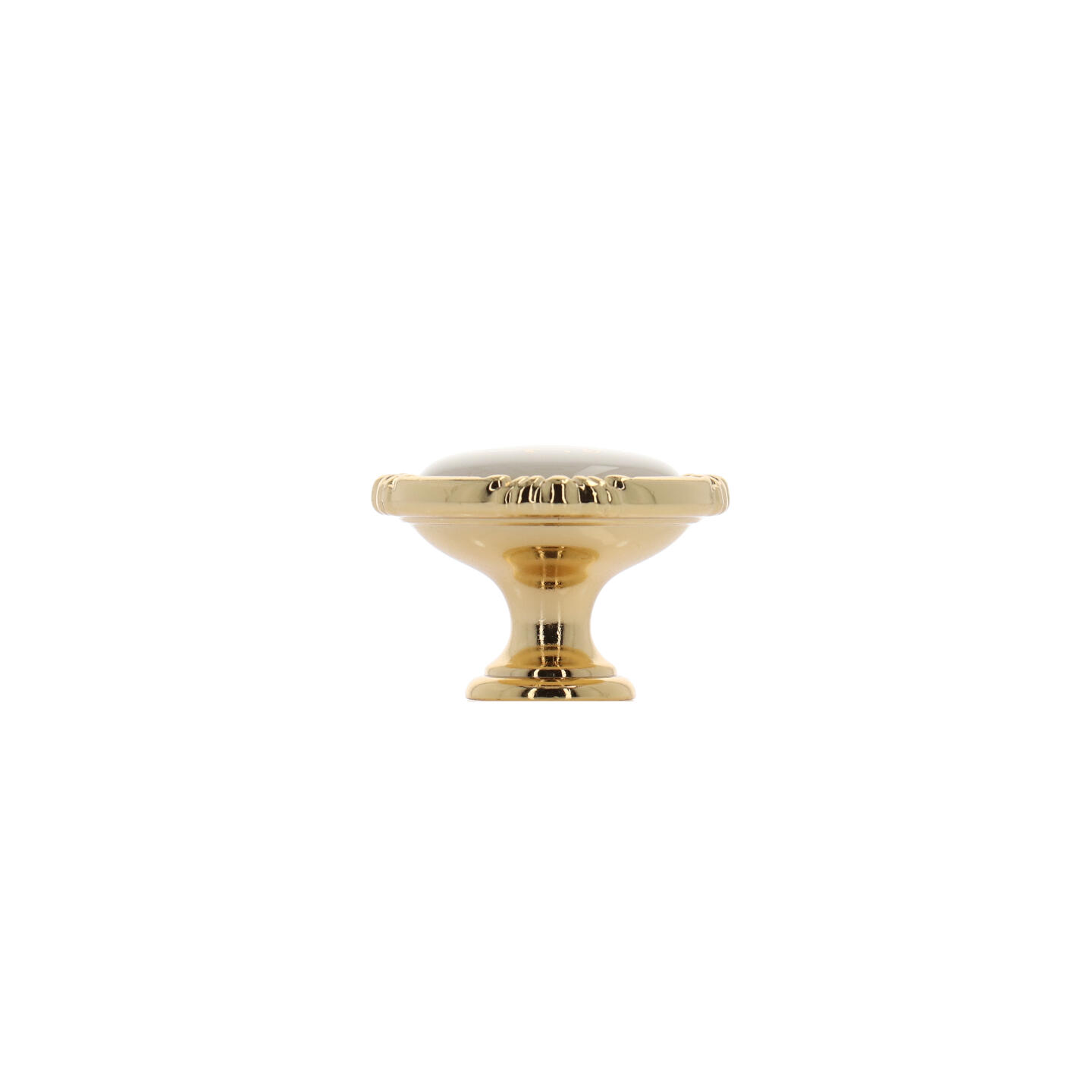 Pomolo per mobili - Placcato oro - Lega di Zinco / Porcellana - Stile Classico - 0x27x0mm - immagine 2