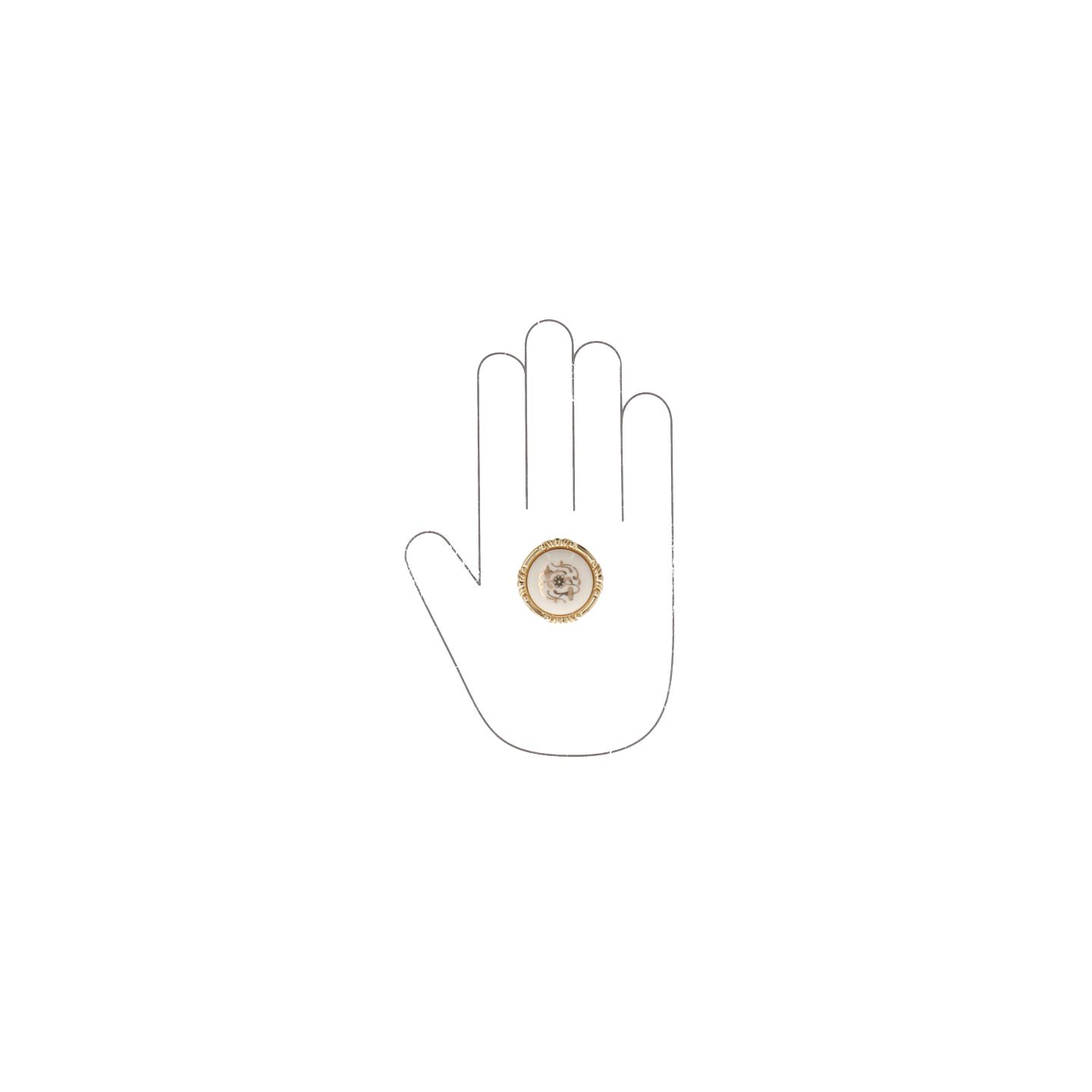 Pomolo per mobili - Placcato oro - Lega di Zinco / Porcellana - Stile Classico - 0x27x0mm - immagine 4