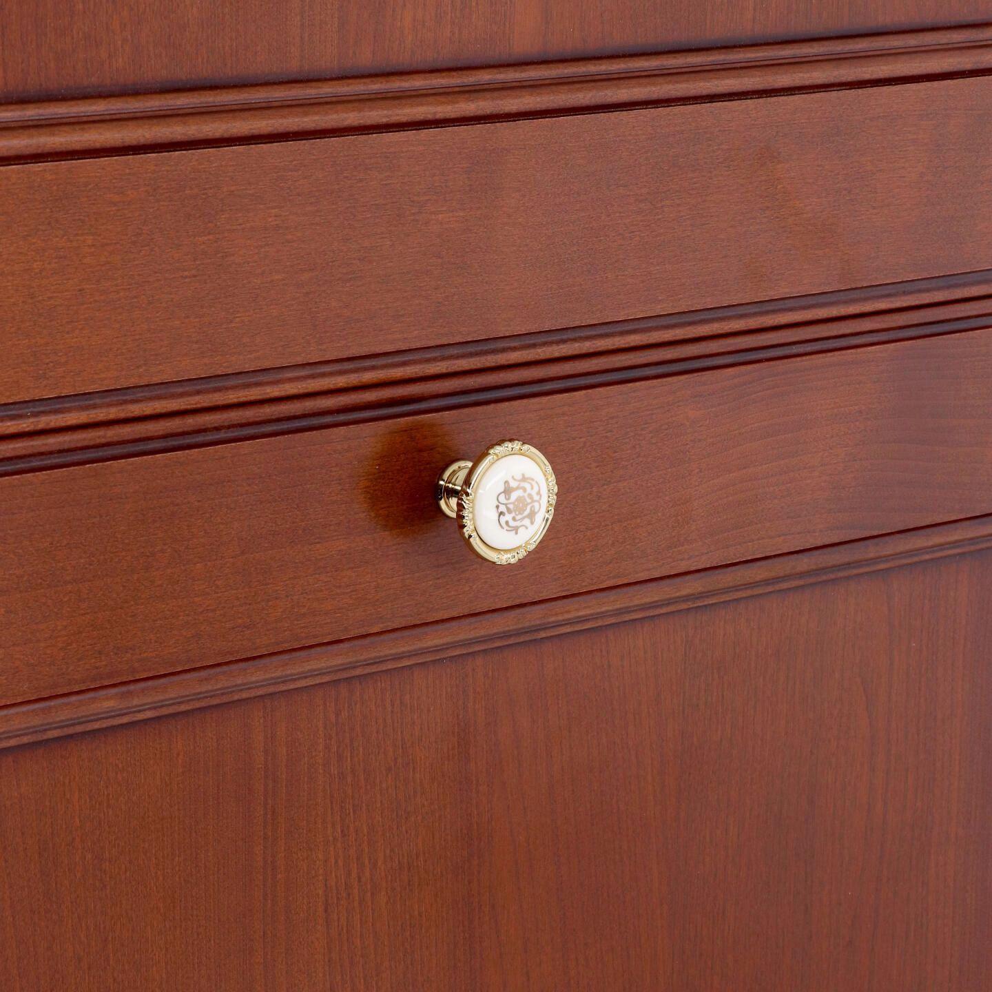 Pomolo per mobili - Placcato oro - Lega di Zinco / Porcellana - Stile Classico - 0x27x0mm - immagine 5
