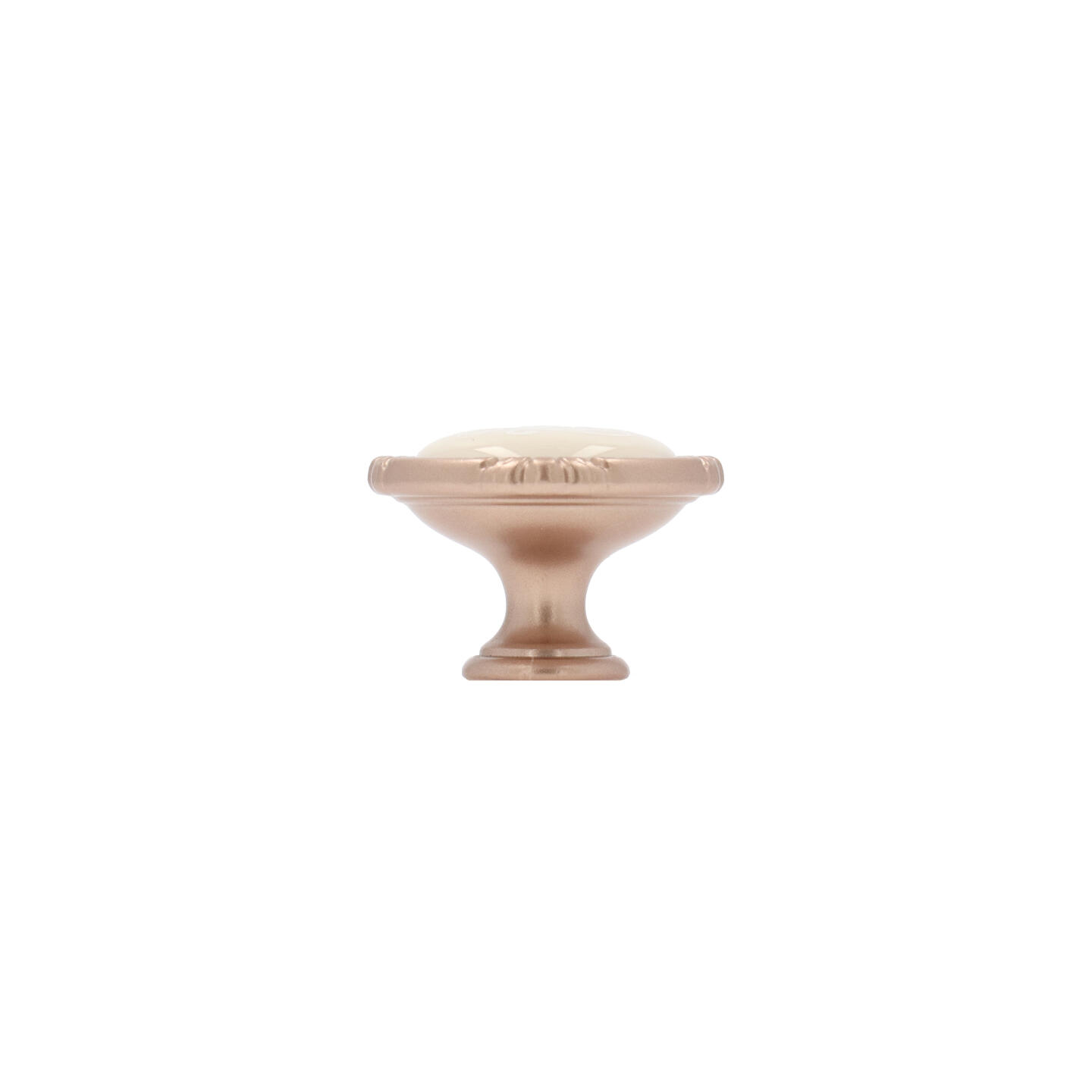 Pomolo per mobili - Oro rosa matt - Lega di Zinco / Porcellana - Stile Classico - 0x27x0mm - immagine 2