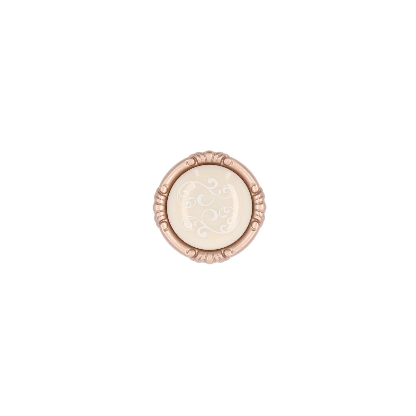 Pomolo per mobili - Oro rosa matt - Lega di Zinco / Porcellana - Stile Classico - 0x27x0mm - immagine 3