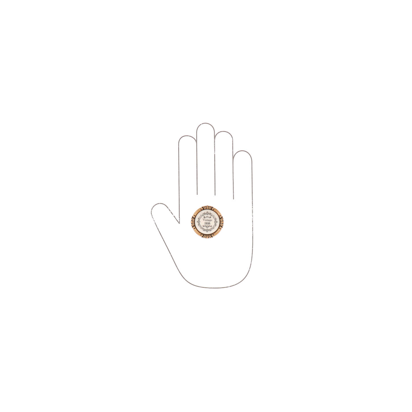 Pomolo per mobili - Orval - Lega di Zinco / Porcellana - Stile Classico - 0x27x0mm - immagine 4