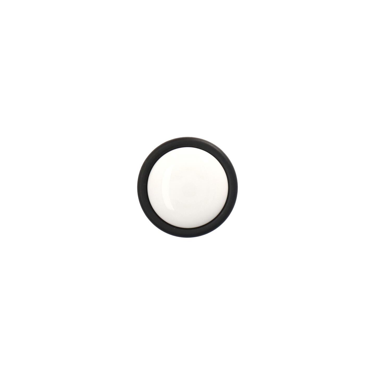 Pomolo per mobili - Laccato nero matt - Lega di Zinco / Porcellana - Stile Contemporaneo - 0x26x0mm - immagine 3