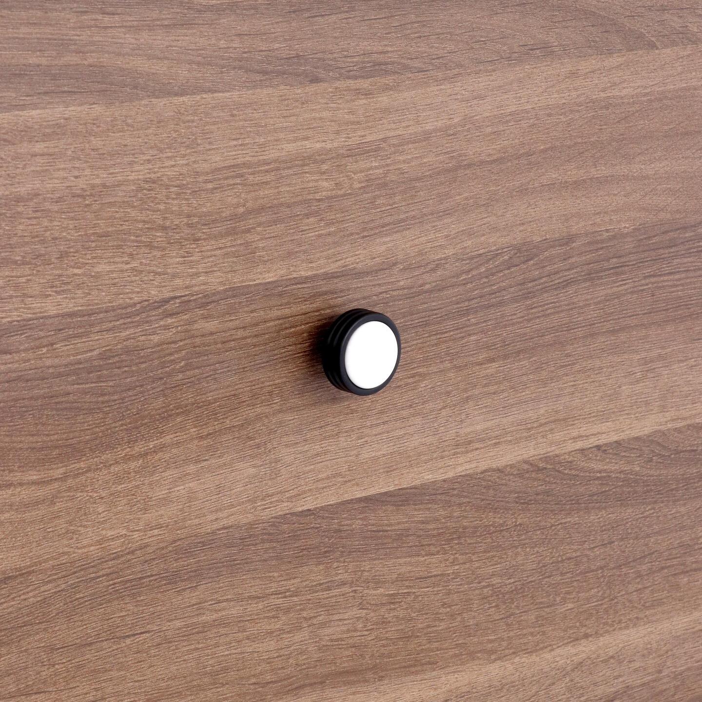 Pomolo per mobili - Laccato nero matt - Lega di Zinco / Porcellana - Stile Contemporaneo - 0x26x0mm - immagine 5