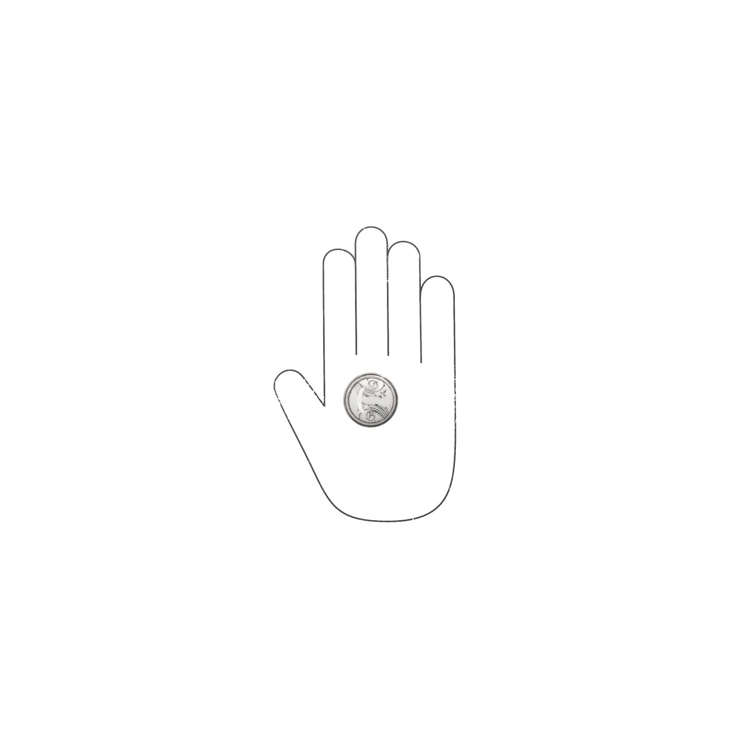 Pomolo per mobili - Argento vecchio brillante - Lega di Zinco / Porcellana - Stile Classico - 0x27x0mm - immagine 4