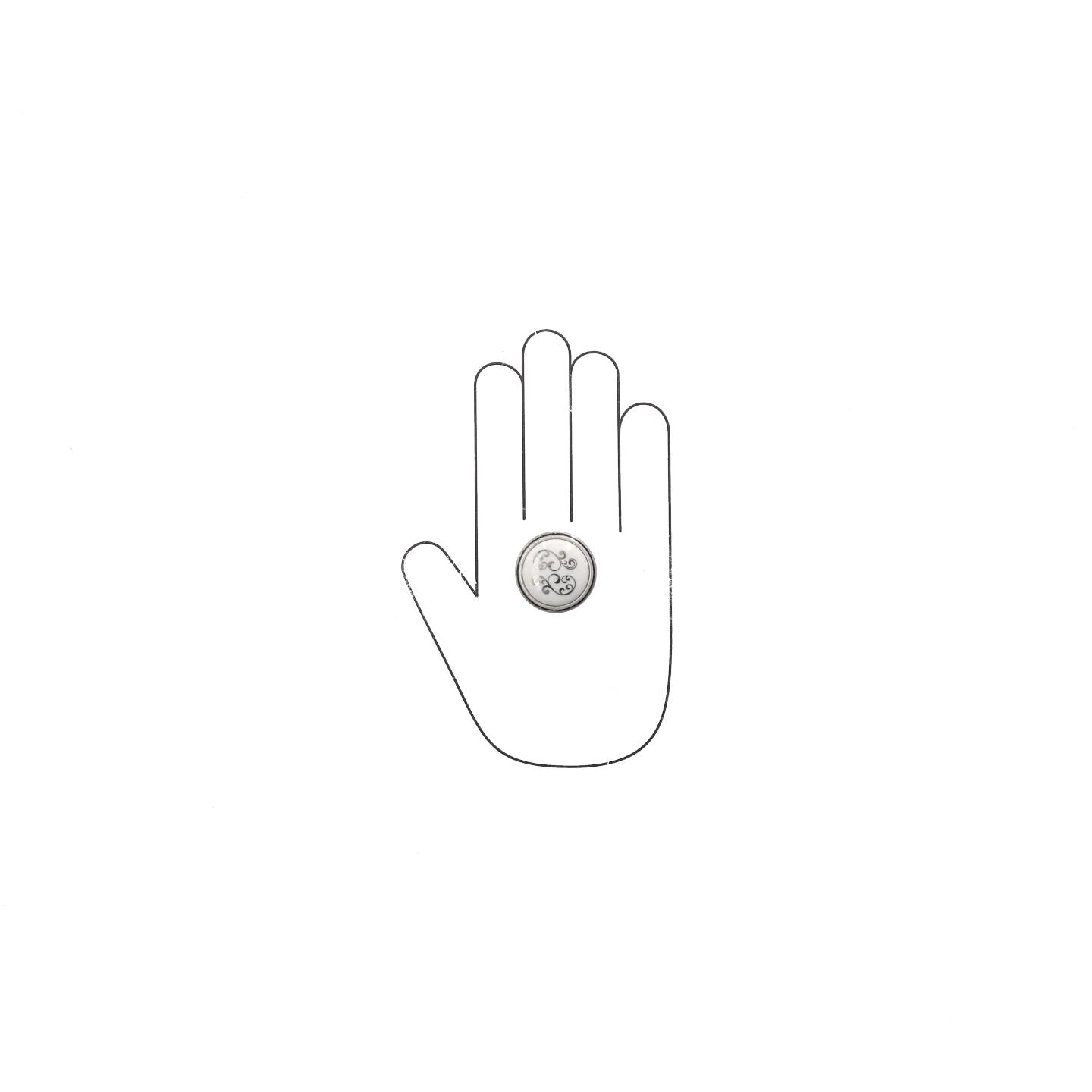 Pomolo per mobili - Argento vecchio brillante - Lega di Zinco / Porcellana - Stile Classico - 0x27x0mm - immagine 4