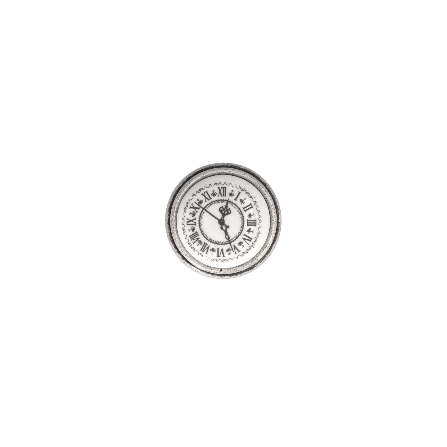 Pomolo per mobili - Argento vecchio brillante - Lega di Zinco / Porcellana - Stile Classico - 0x27x0mm - immagine 3