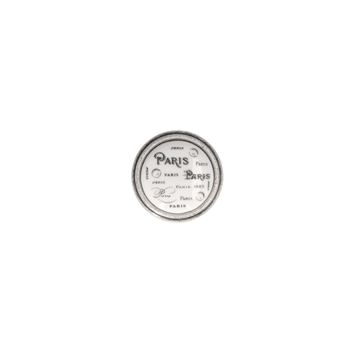 Pomolo per mobili - Argento vecchio brillante - Lega di Zinco / Porcellana - Stile Classico - 0x27x0mm - immagine 3