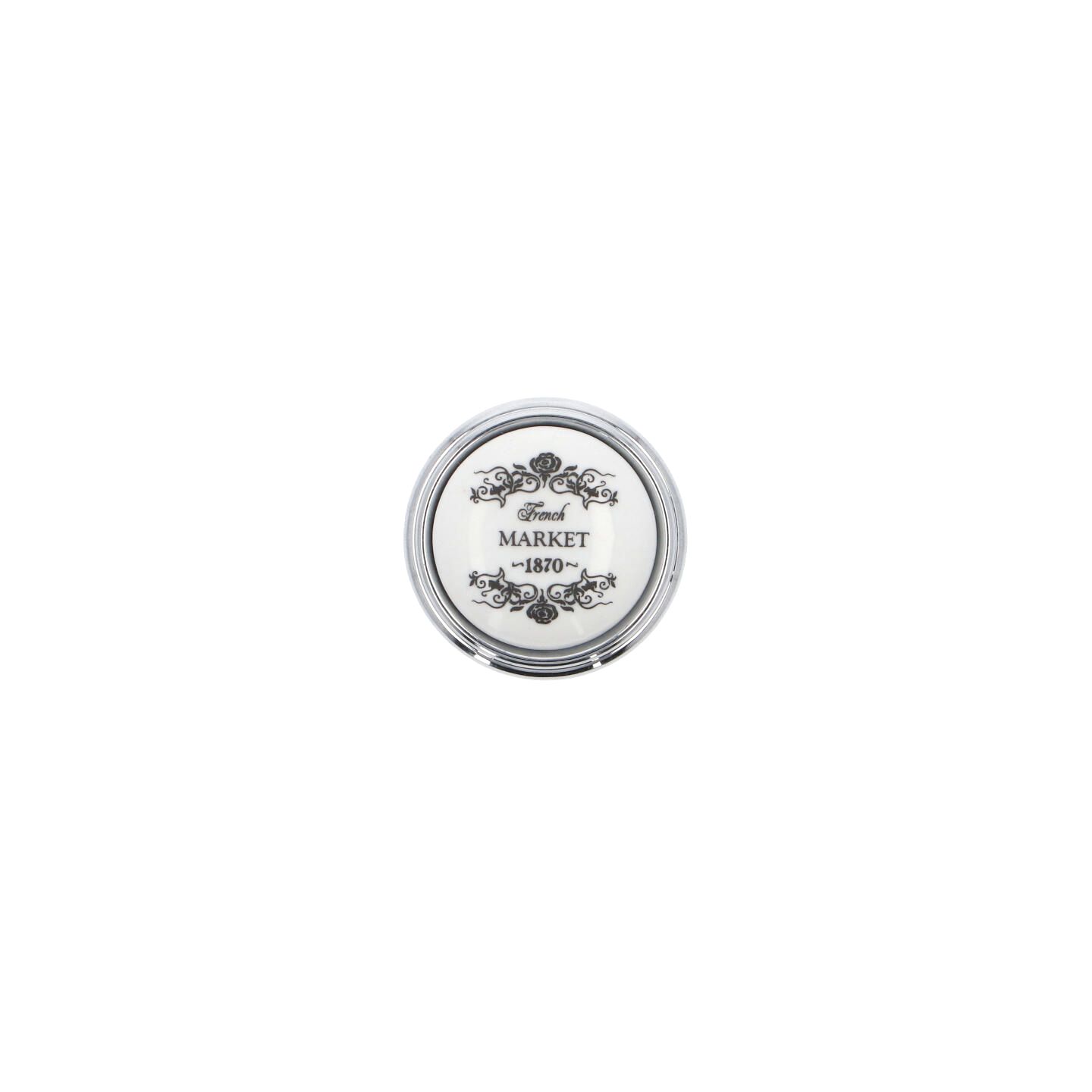 Pomolo per mobili - Cromo lucido - Lega di Zinco / Porcellana - Stile Classico - 0x27x0mm - immagine 3