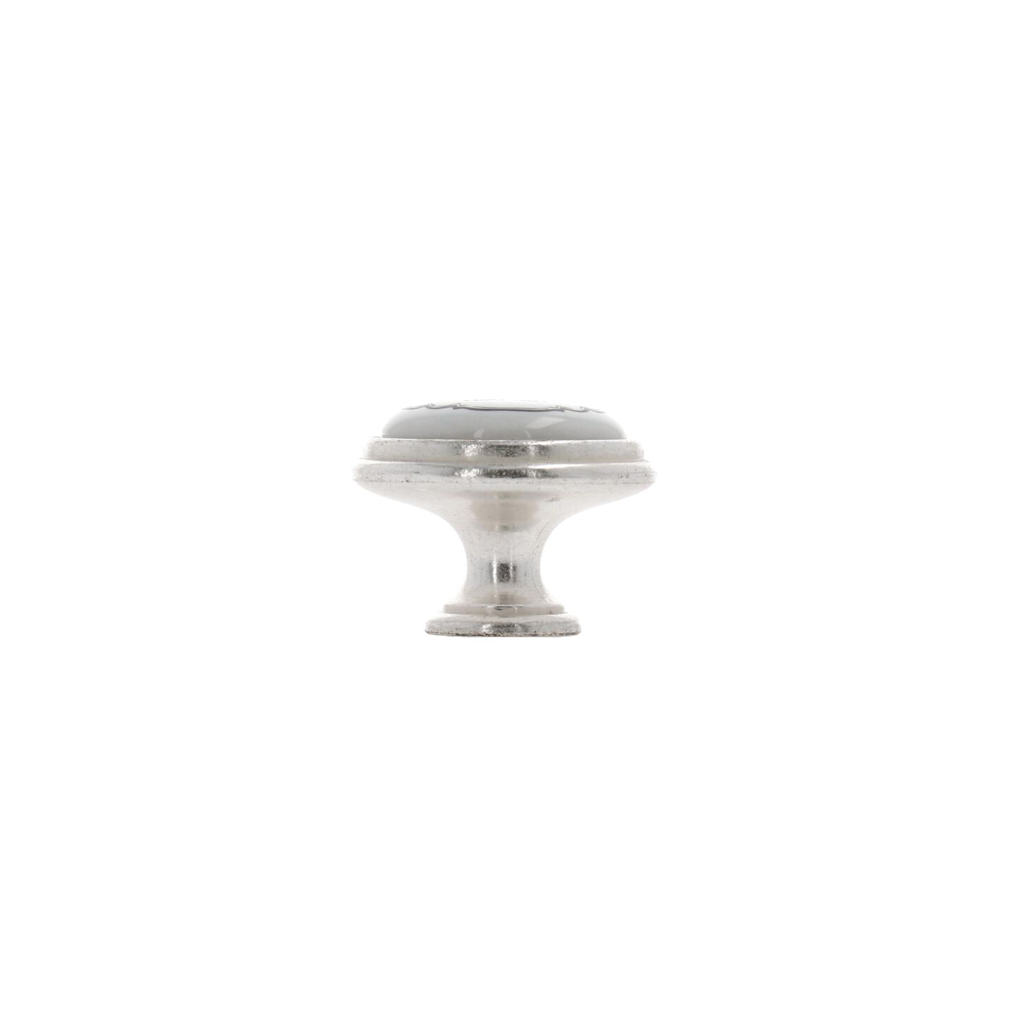 Pomolo per mobili - Argento Venezia - Lega di Zinco / Porcellana - Stile Classico - 0x27x0mm - immagine 2