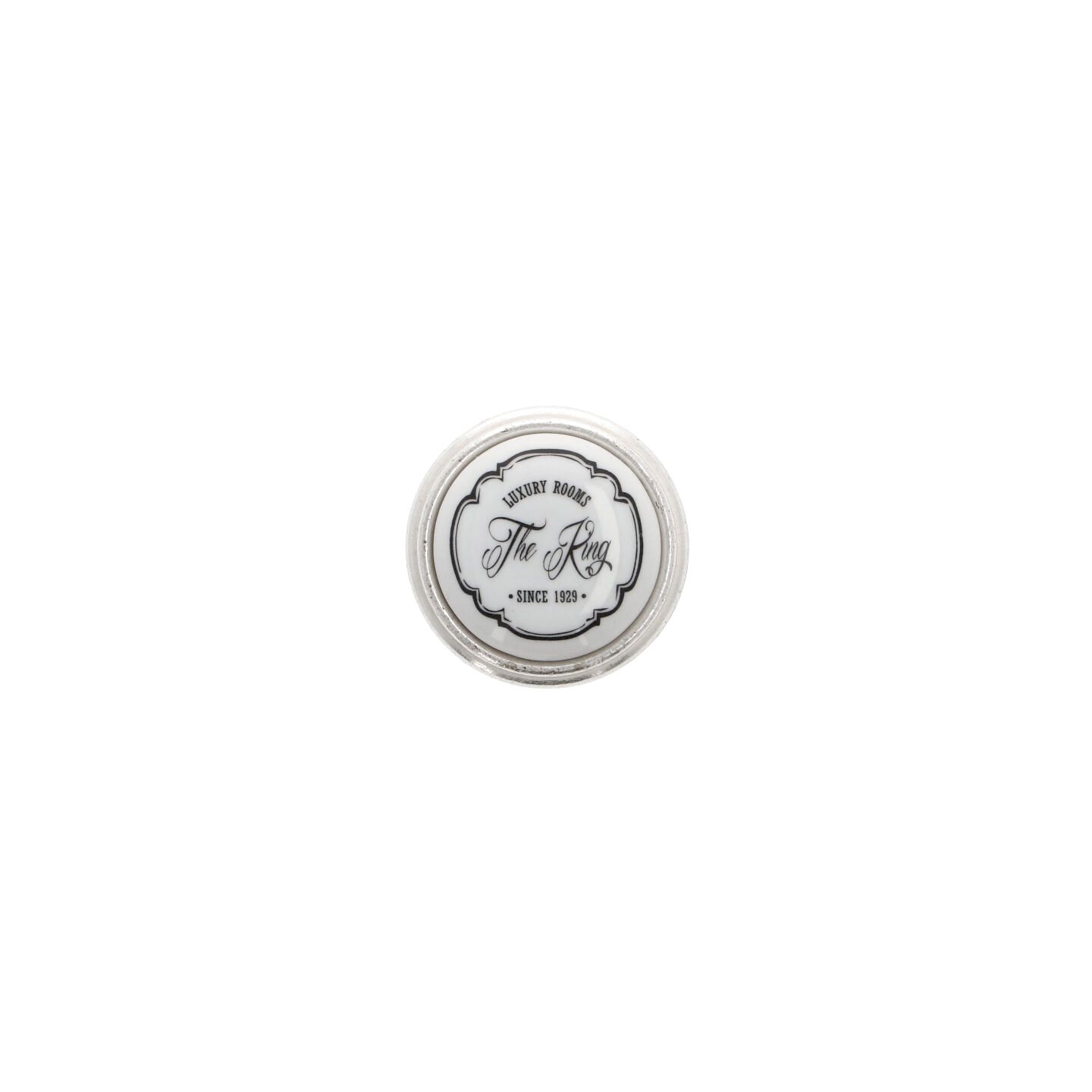 Pomolo per mobili - Argento Venezia - Lega di Zinco / Porcellana - Stile Classico - 0x27x0mm - immagine 3