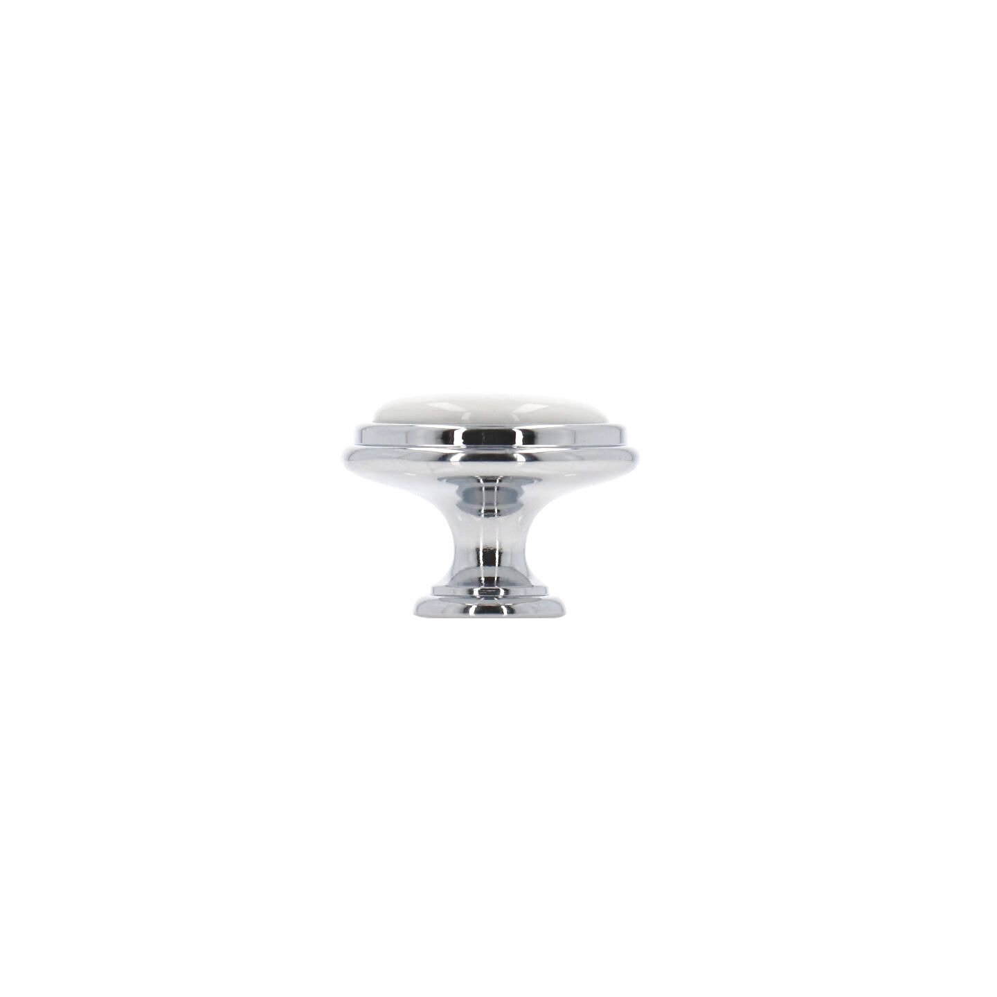 Pomolo per mobili - Cromo lucido - Lega di Zinco / Porcellana - Stile Classico - 0x27x0mm - immagine 2