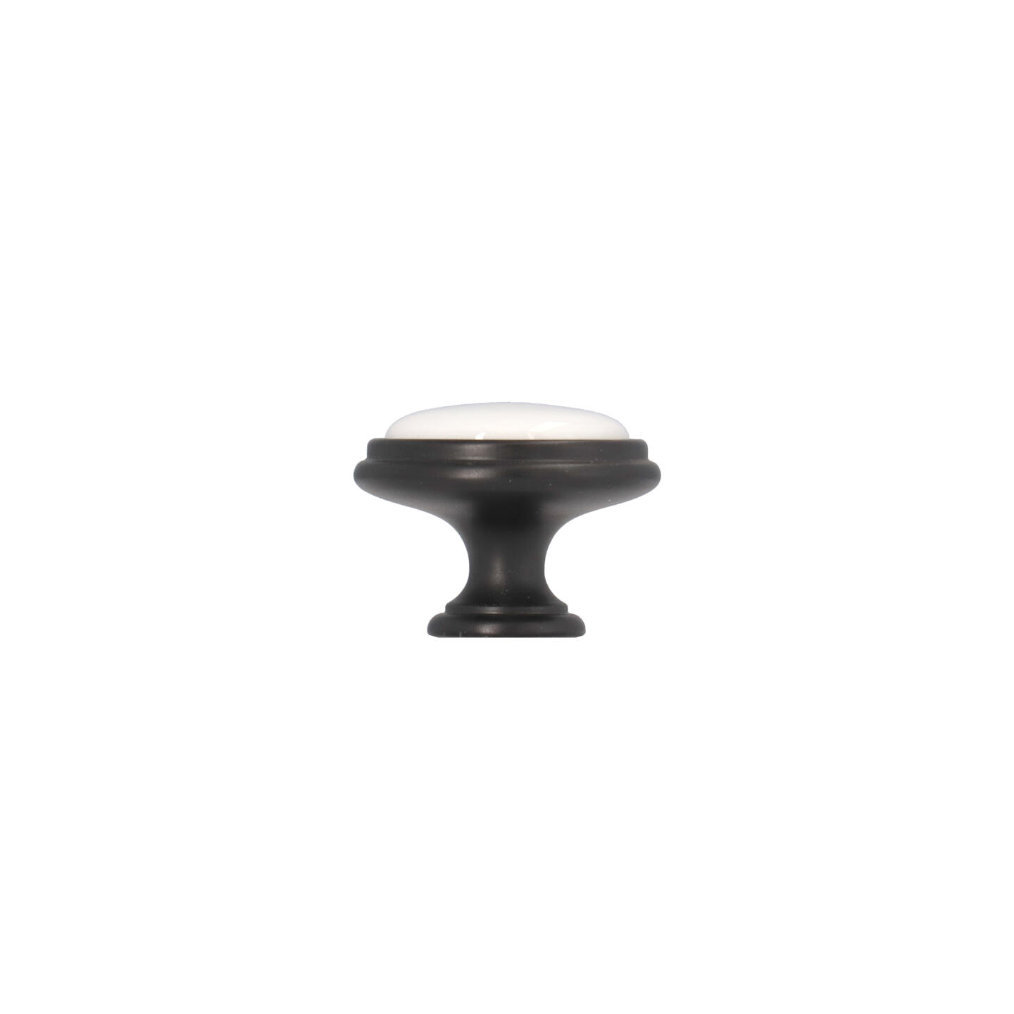 Pomolo per mobili - Laccato nero matt - Lega di Zinco / Porcellana - Stile Classico - 0x27x0mm - immagine 2