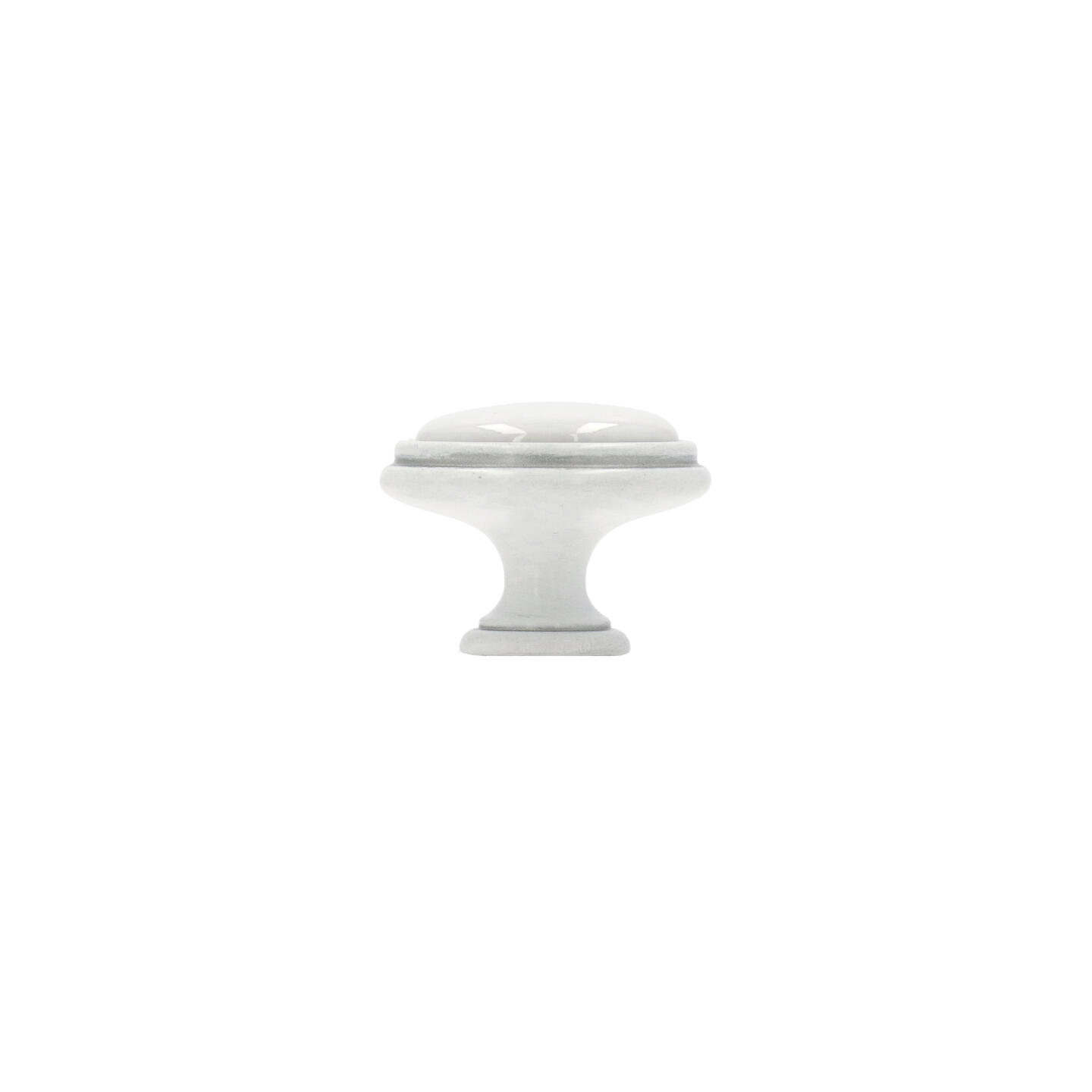 Pomolo per mobili - Royal bianco patina argento - Lega di Zinco / Porcellana - Stile Classico - 0x27x0mm - immagine 2
