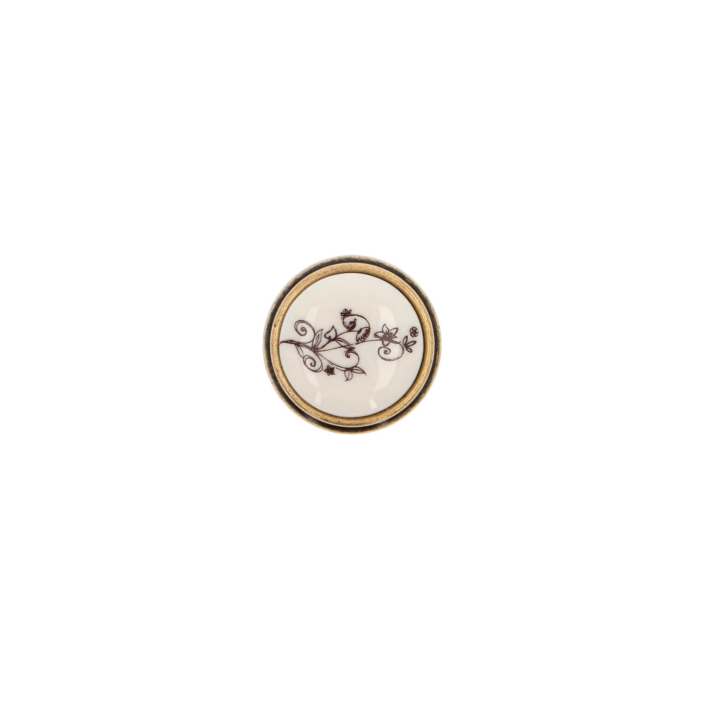 Pomolo per mobili - Antica Firenze - Lega di Zinco / Porcellana - Stile Classico - 0x27x0mm - immagine 3