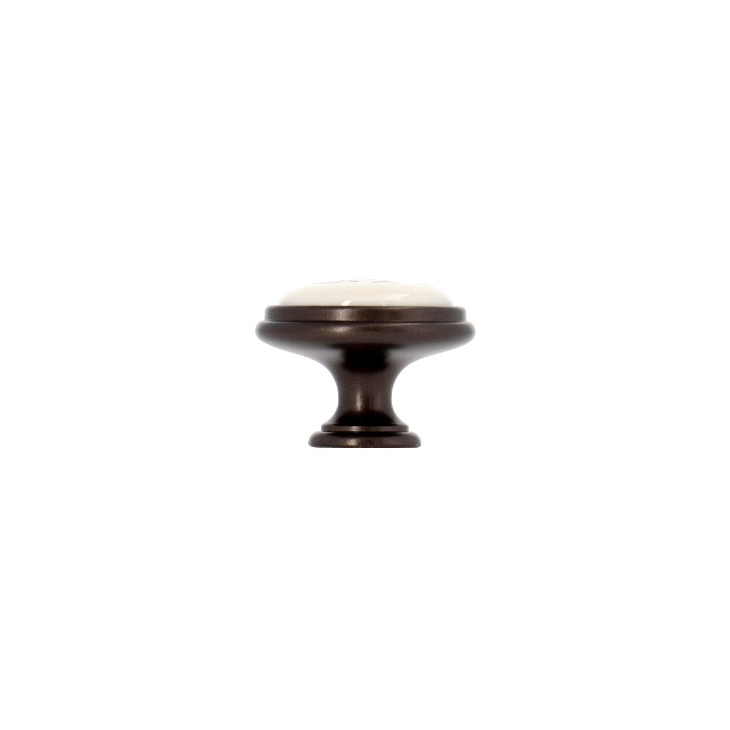 Pomolo per mobili - Alucover brown - Lega di Zinco / Porcellana - Stile Classico - 0x27x0mm - immagine 2