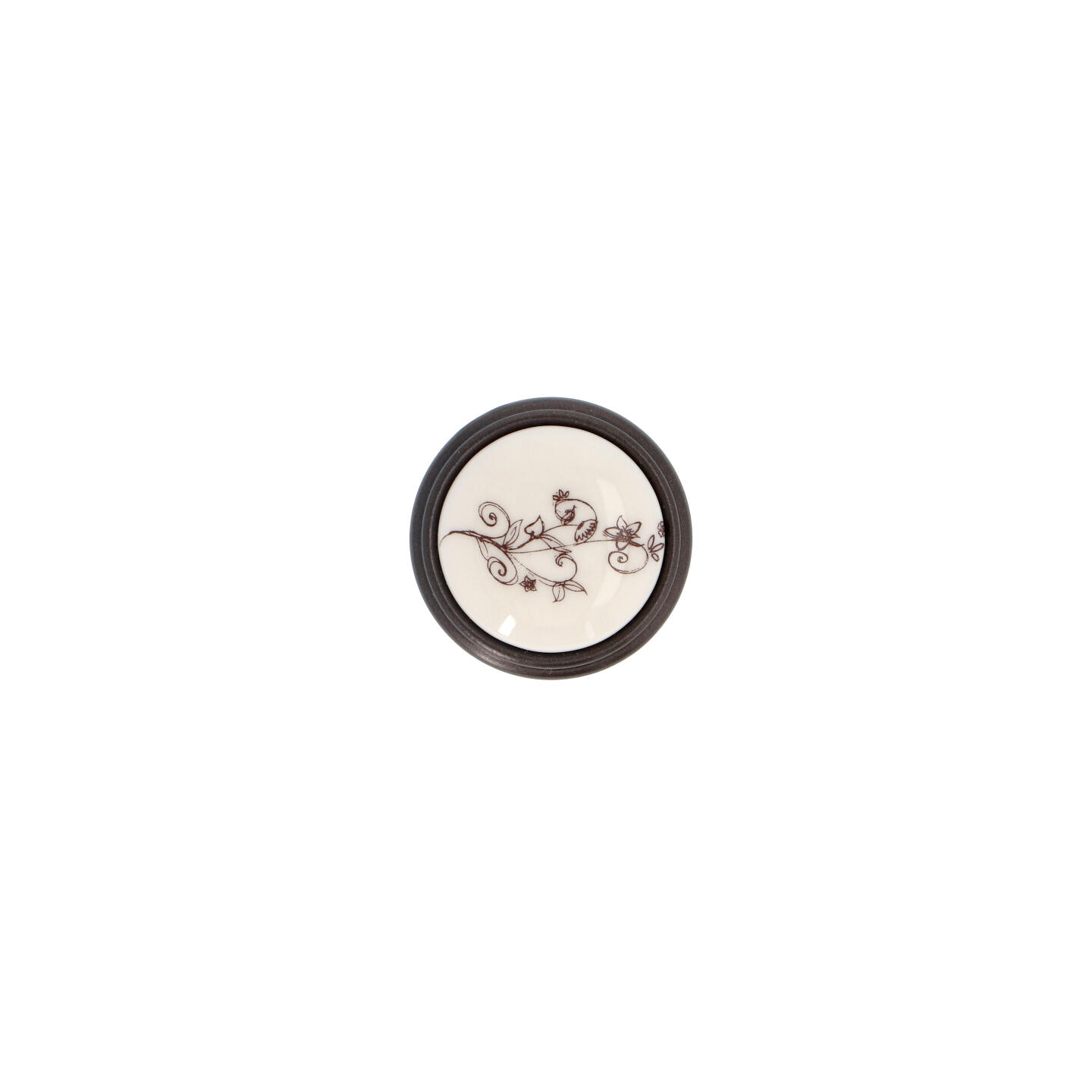 Pomolo per mobili - Alucover brown - Lega di Zinco / Porcellana - Stile Classico - 0x27x0mm - immagine 3