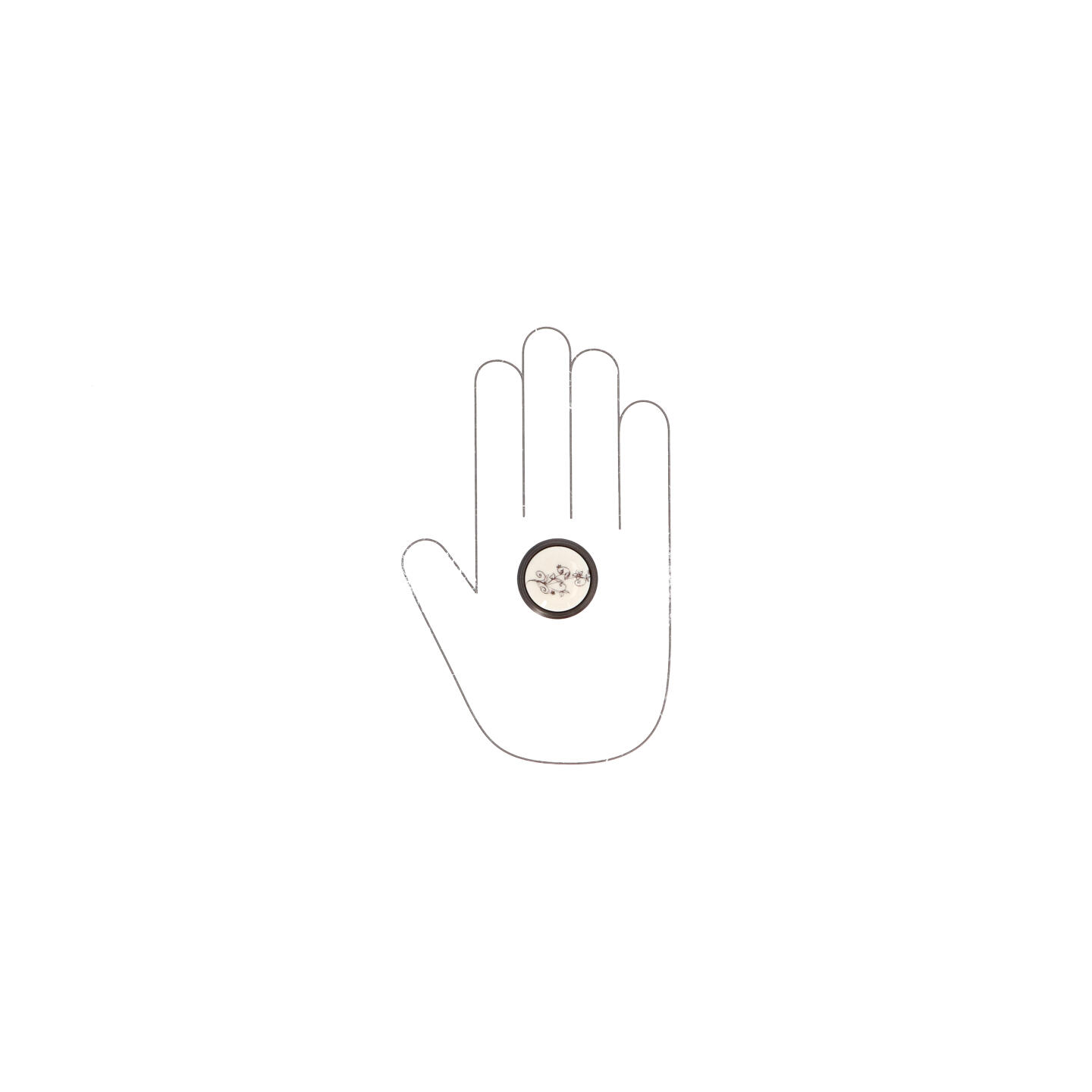 Pomolo per mobili - Alucover brown - Lega di Zinco / Porcellana - Stile Classico - 0x27x0mm - immagine 4
