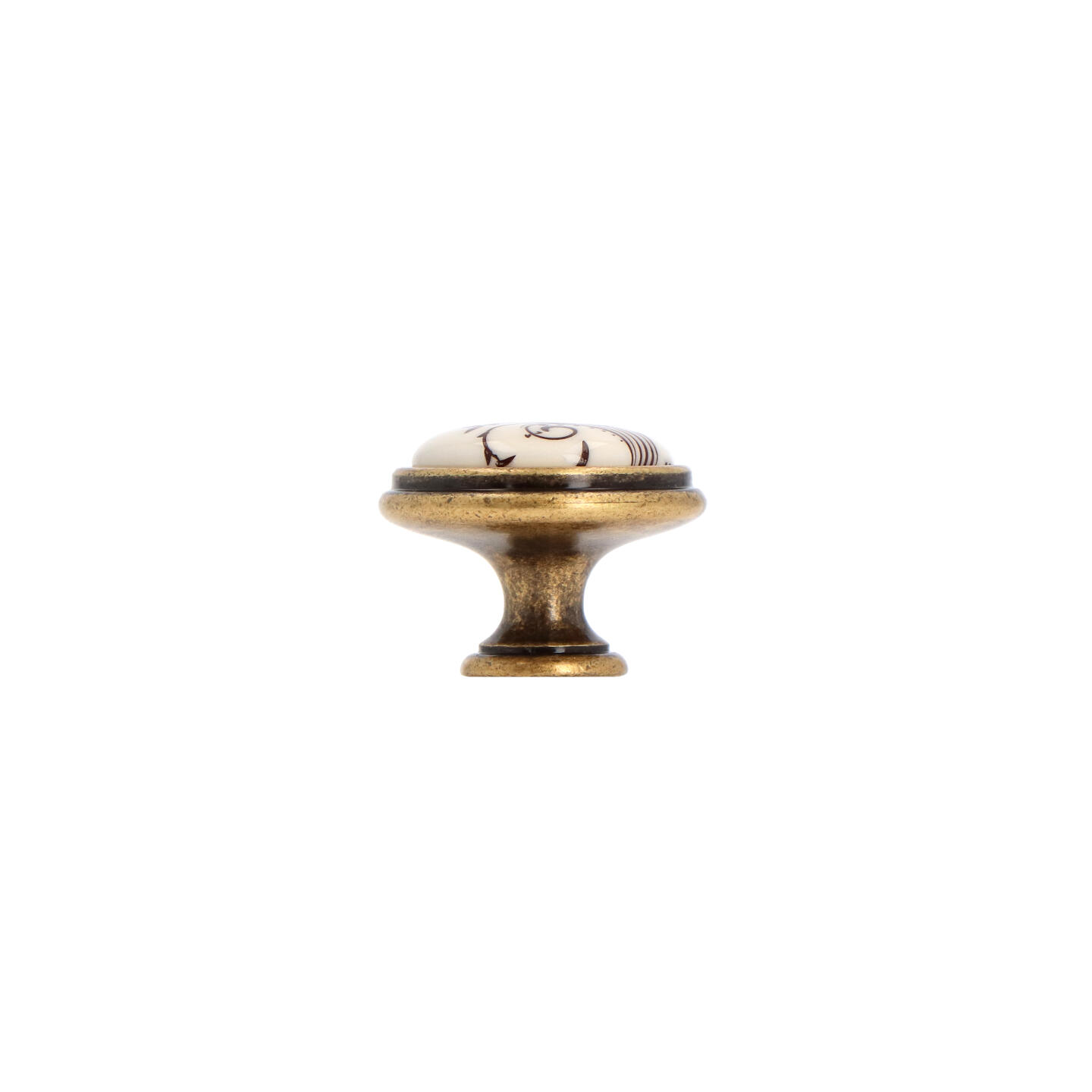 Pomolo per mobili - Antica Firenze - Lega di Zinco / Porcellana - Stile Classico - 0x27x0mm - immagine 2