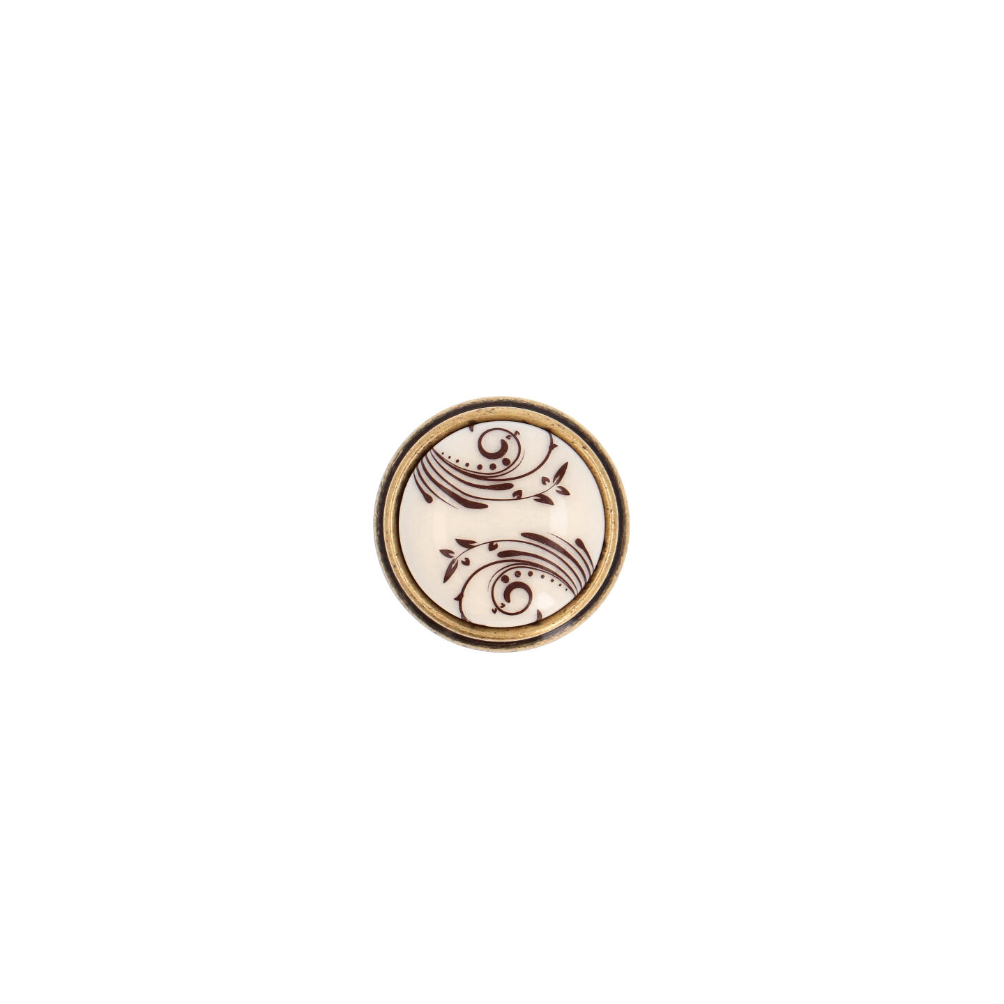Pomolo per mobili - Antica Firenze - Lega di Zinco / Porcellana - Stile Classico - 0x27x0mm - immagine 3