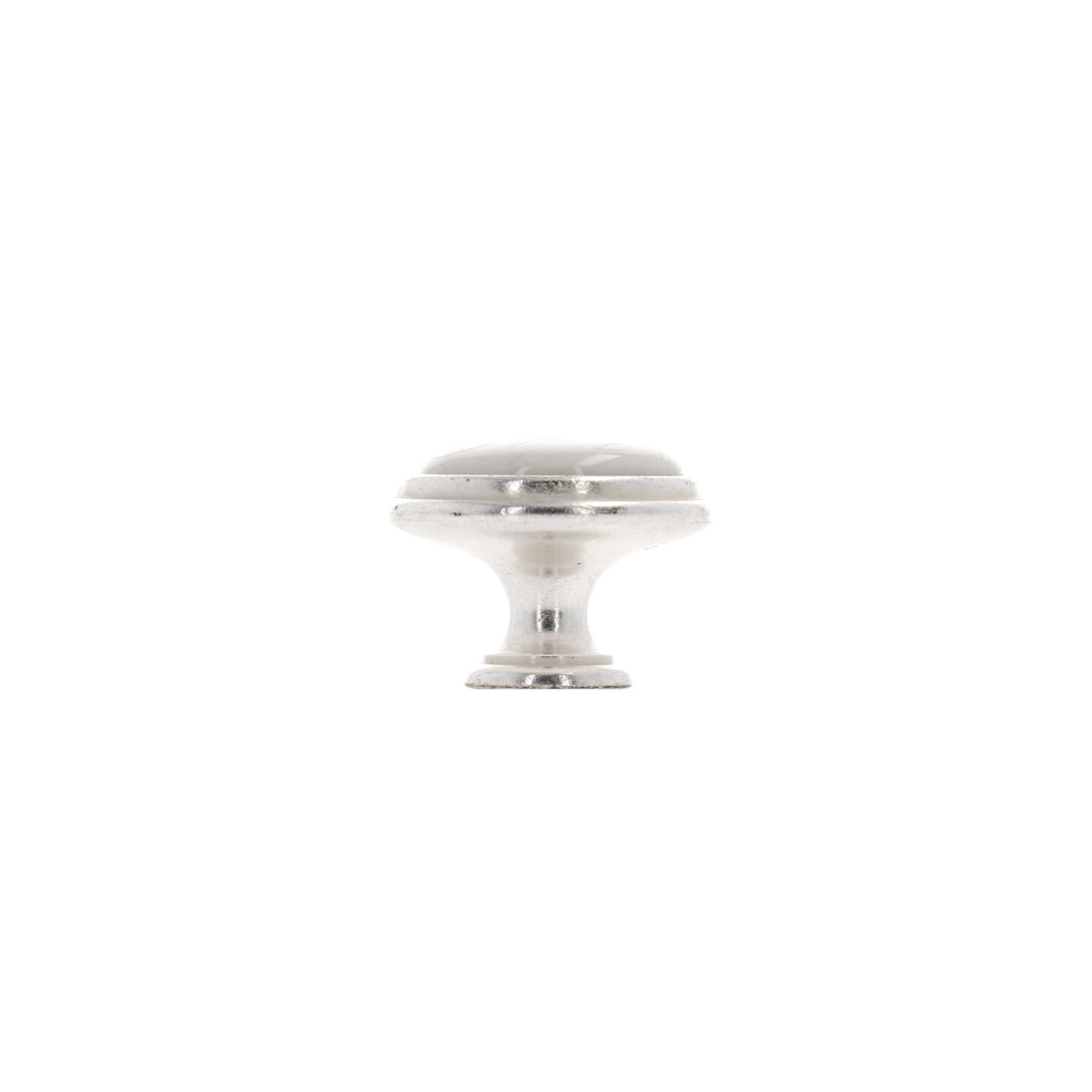 Pomolo per mobili - Argento Venezia - Lega di Zinco / Porcellana - Stile Classico - 0x27x0mm - immagine 2