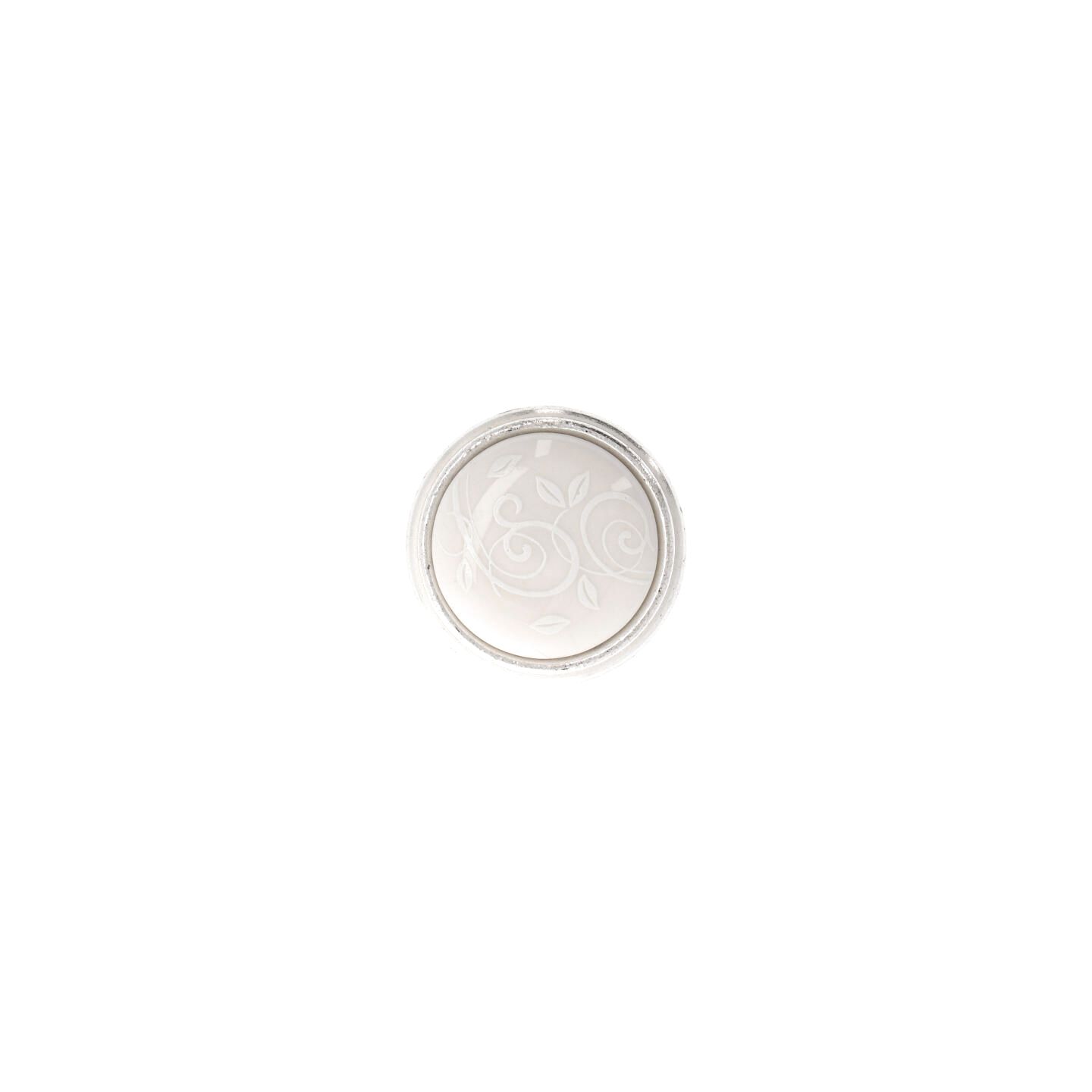 Pomolo per mobili - Argento Venezia - Lega di Zinco / Porcellana - Stile Classico - 0x27x0mm - immagine 3