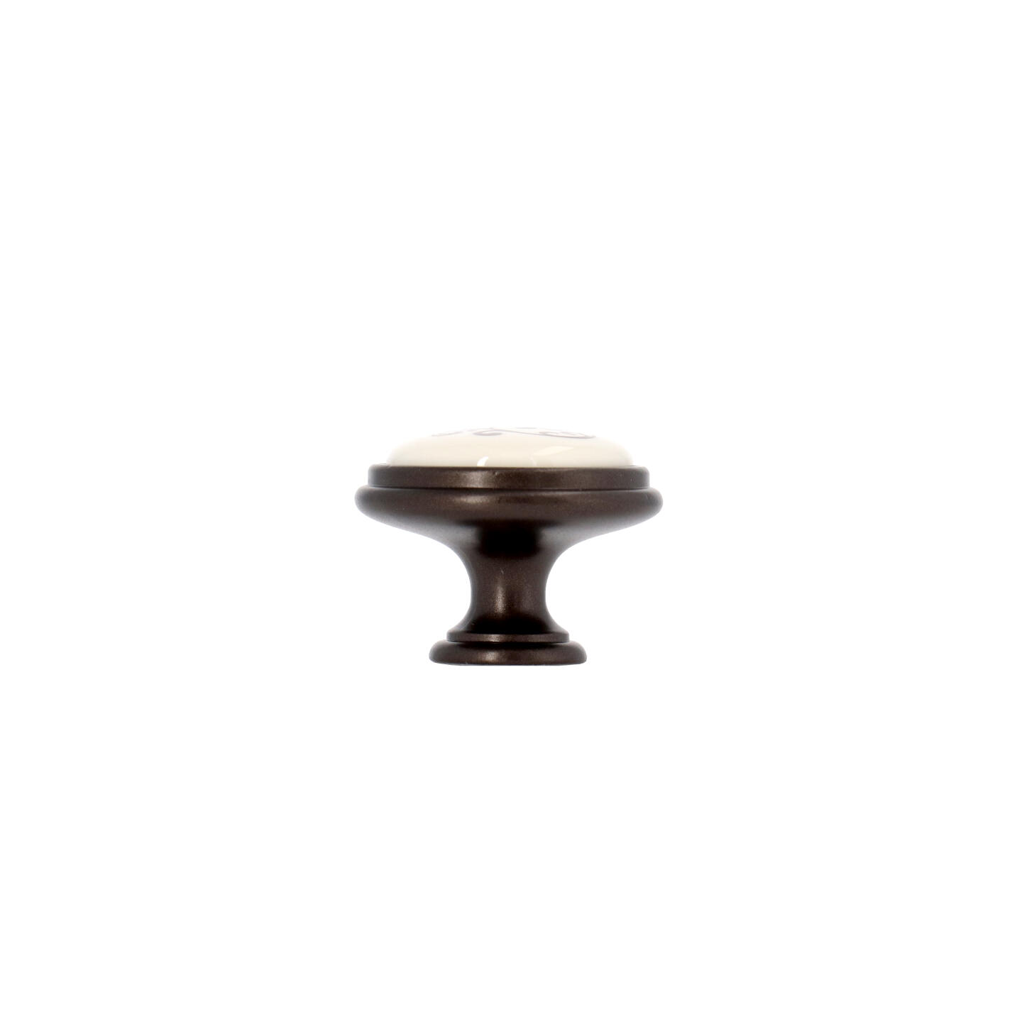 Pomolo per mobili - Alucover brown - Lega di Zinco / Porcellana - Stile Classico - 0x27x0mm - immagine 2