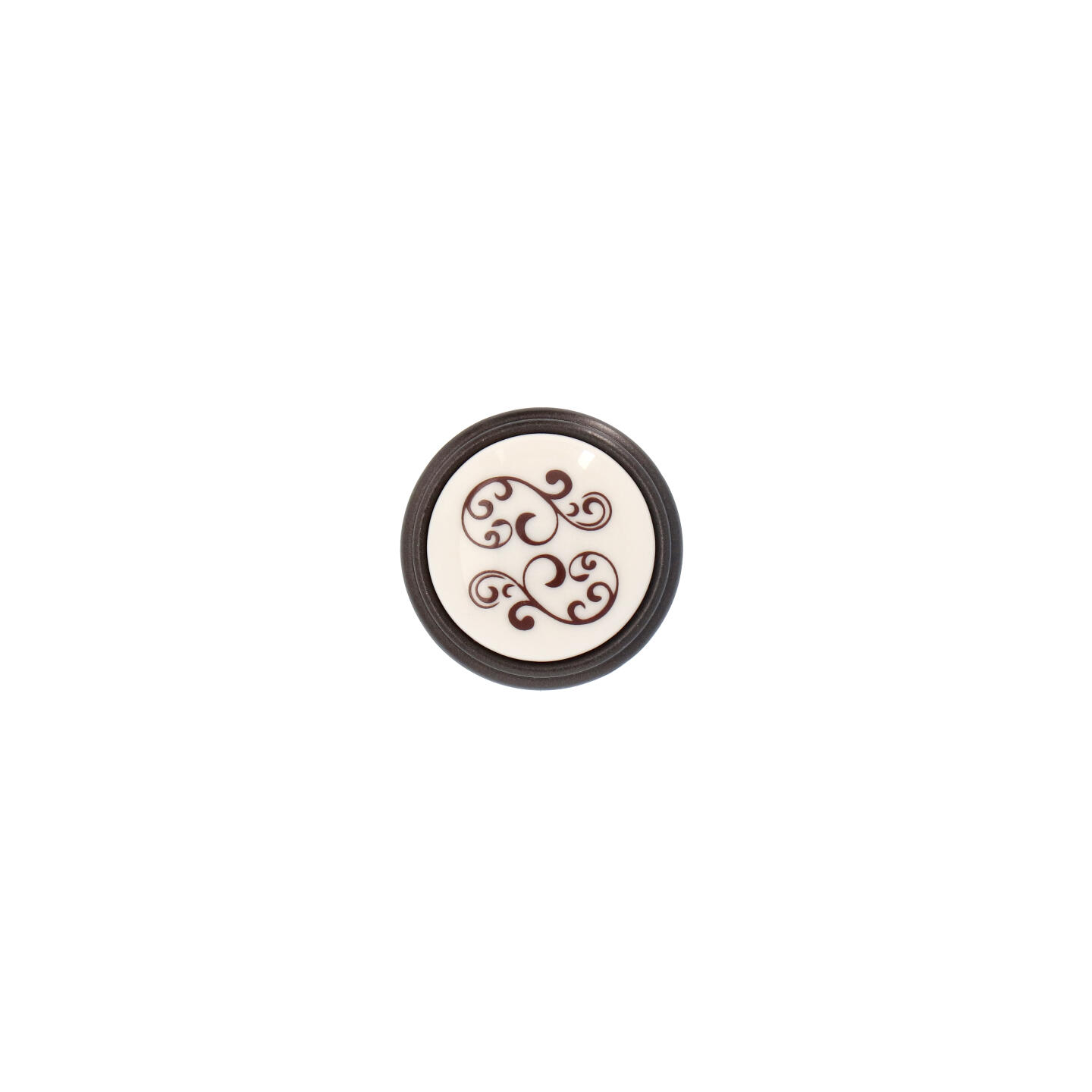 Pomolo per mobili - Alucover brown - Lega di Zinco / Porcellana - Stile Classico - 0x27x0mm - immagine 3