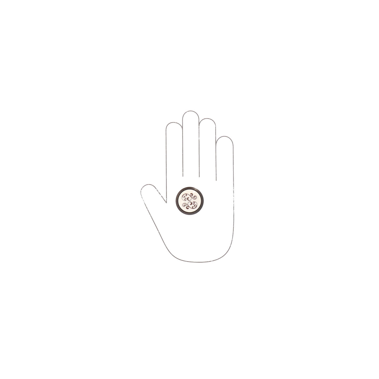 Pomolo per mobili - Alucover brown - Lega di Zinco / Porcellana - Stile Classico - 0x27x0mm - immagine 4