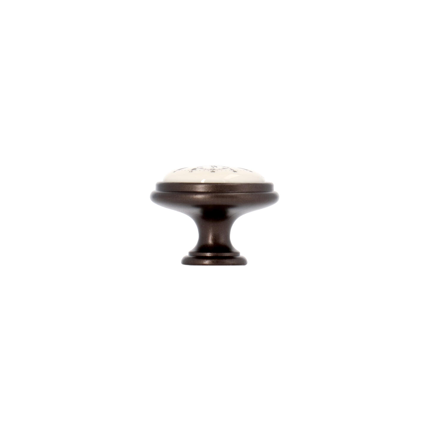 Pomolo per mobili - Alucover brown - Lega di Zinco / Porcellana - Stile Classico - 0x27x0mm - immagine 2