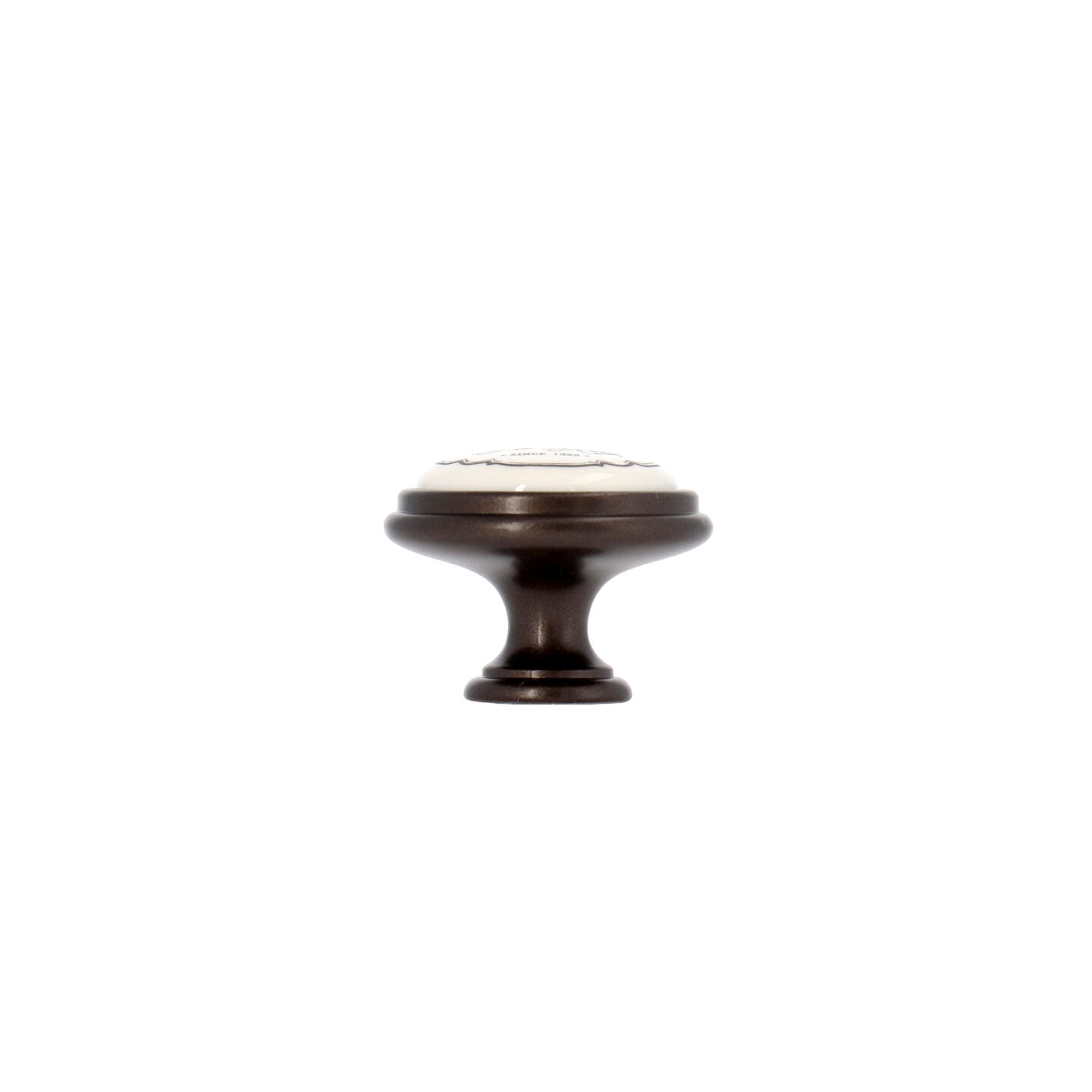 Pomolo per mobili - Alucover brown - Lega di Zinco / Porcellana - Stile Classico - 0x27x0mm - immagine 2