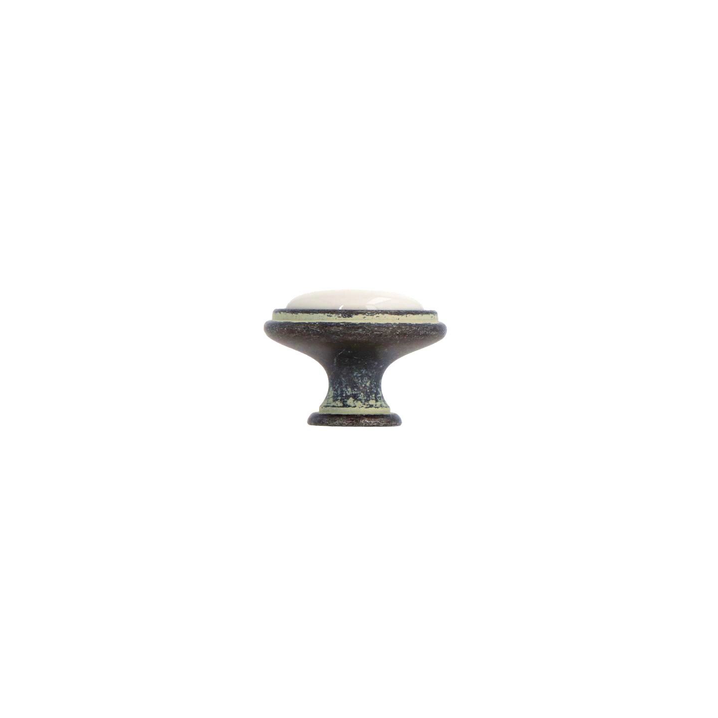 Pomolo per mobili - Rustikall avorio - Lega di Zinco / Porcellana - Stile Classico - 0x24x0mm - immagine 2
