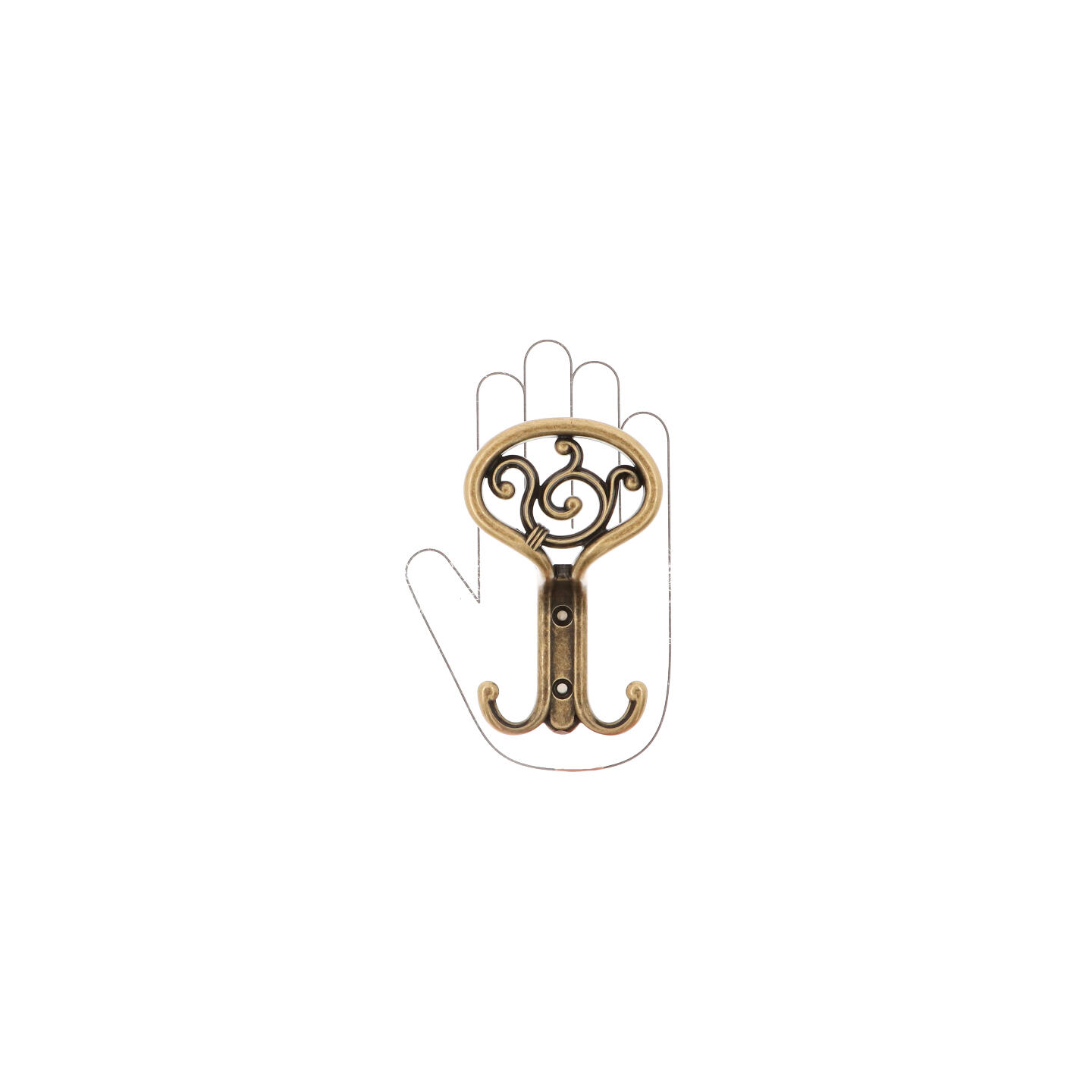 Appendiabiti - Antica Firenze - Lega di Zinco - Stile Classico - 85x138x50mm - immagine 4