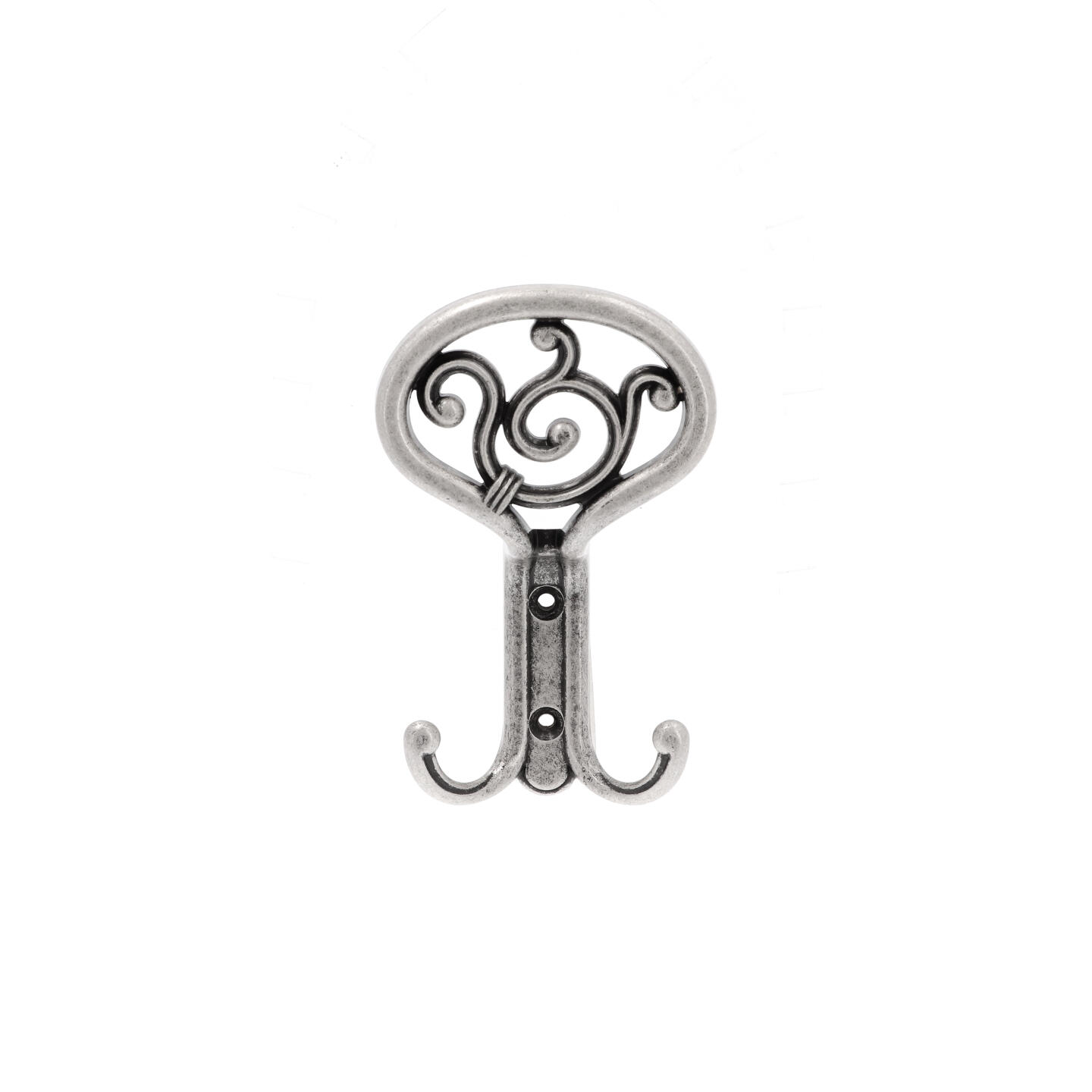 Appendiabiti - Argento vecchio brillante - Lega di Zinco - Stile Classico - 85x138x50mm - immagine 3
