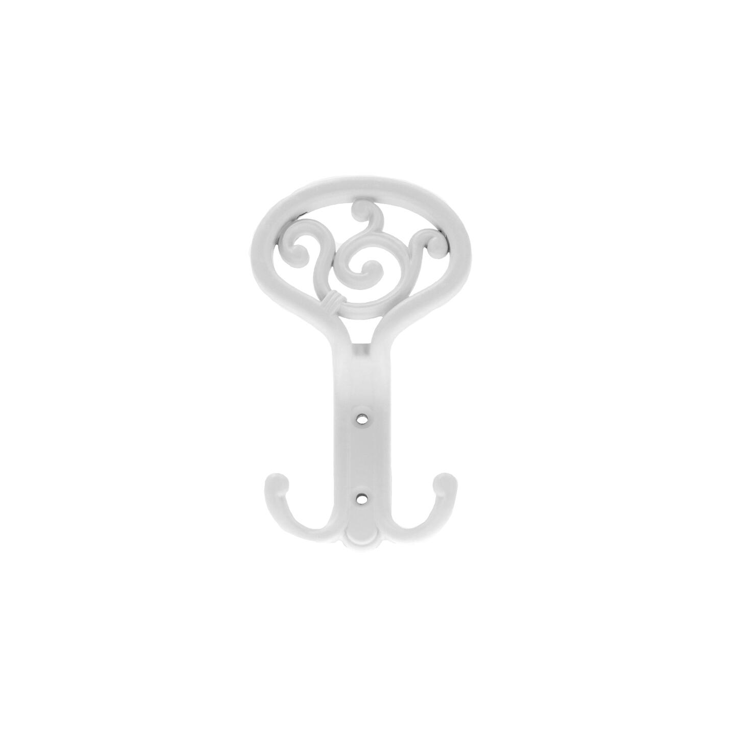 Appendiabiti - Laccato bianco matt - Lega di Zinco - Stile Classico - 85x138x50mm - immagine 3