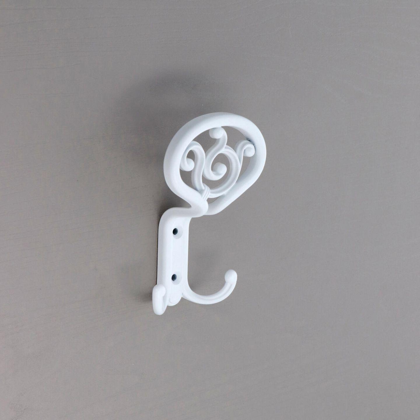 Appendiabiti - Laccato bianco matt - Lega di Zinco - Stile Classico - 85x138x50mm - immagine 5