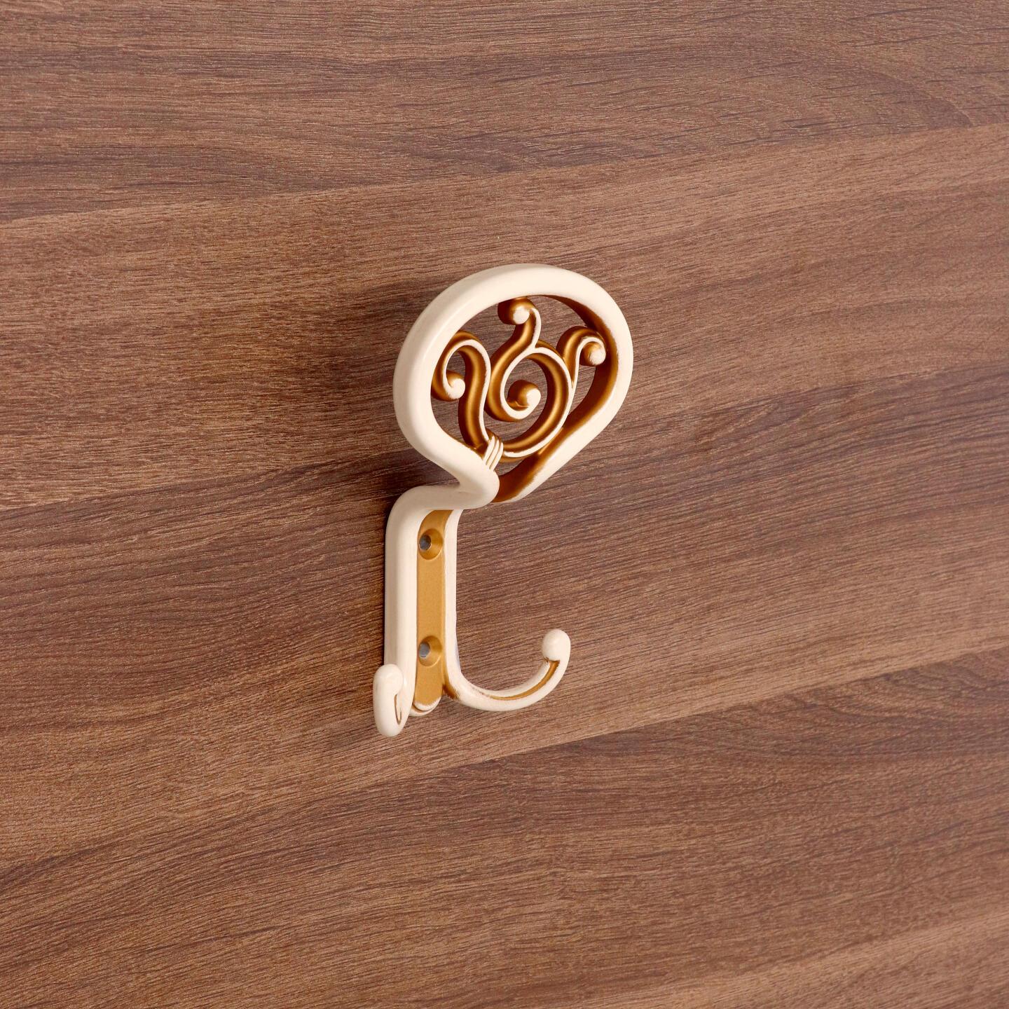 Appendiabiti - Royal avorio patina oro - Lega di Zinco - Stile Classico - 85x138x50mm - immagine 5